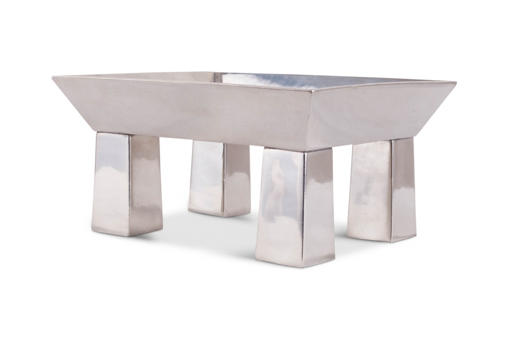 Ettore Sottsass Chrome Centerpiece For Serafino Zani - 1990s