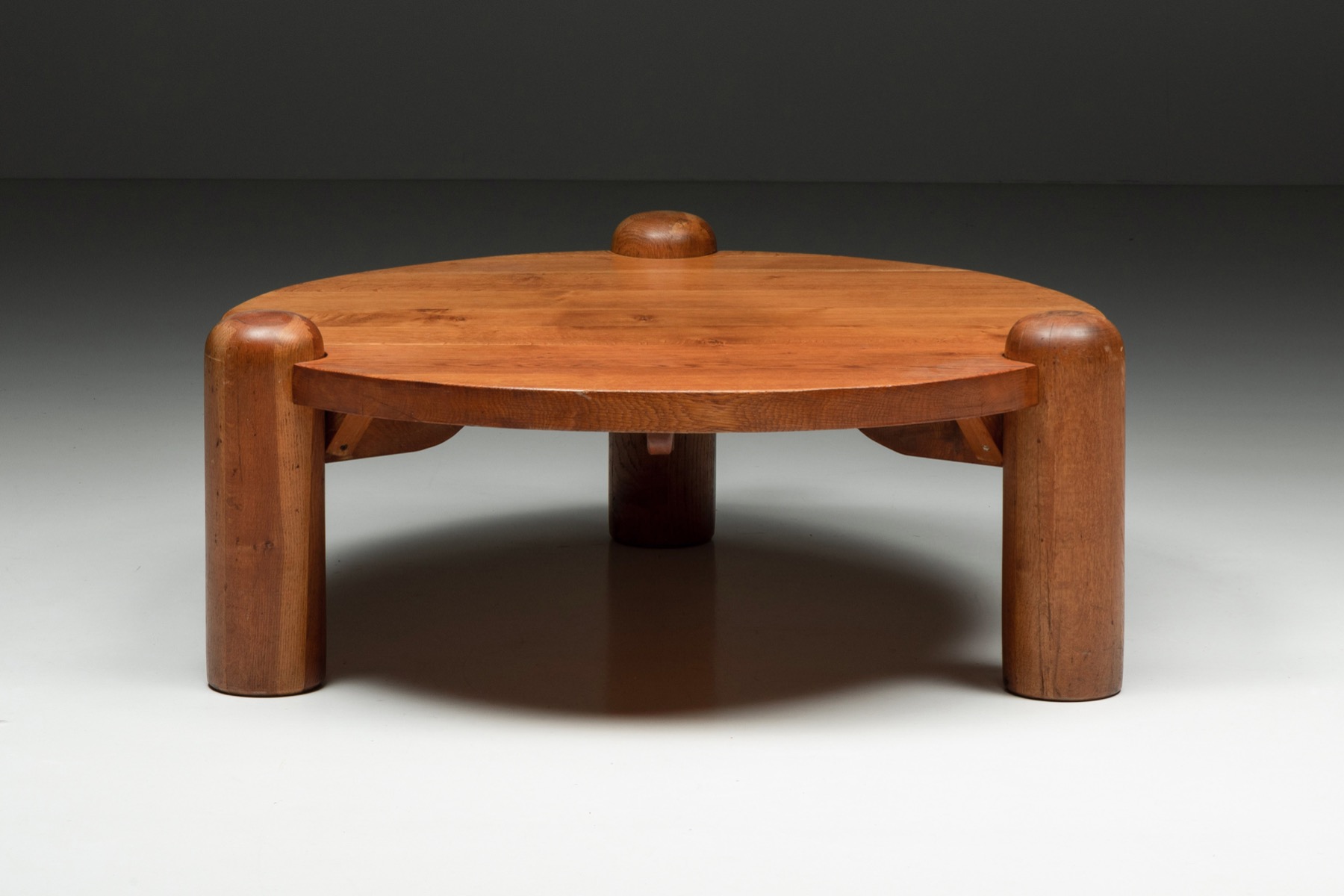 Round Brutalist Coffee Table - 1970's