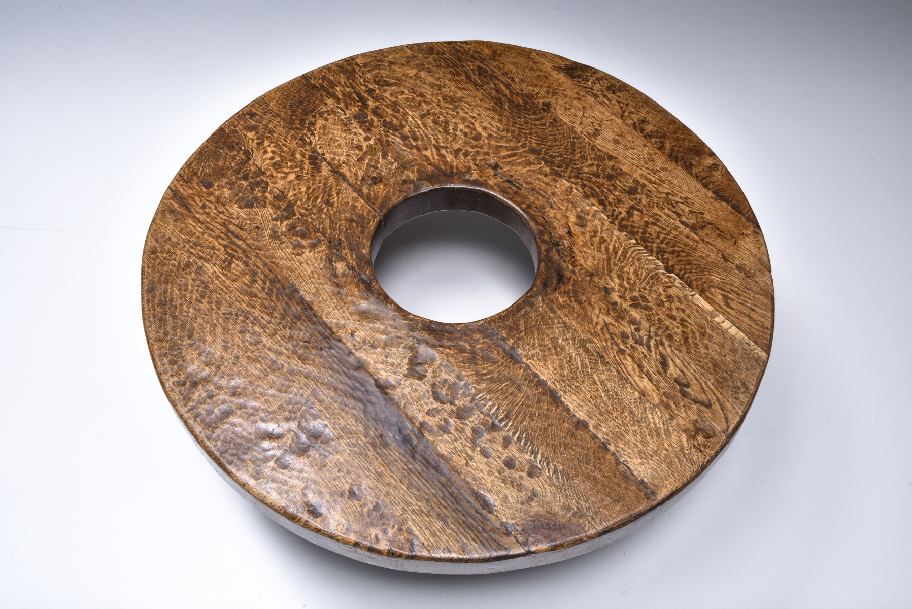 Brutalist Round Coffee Table With Hole - 1950's