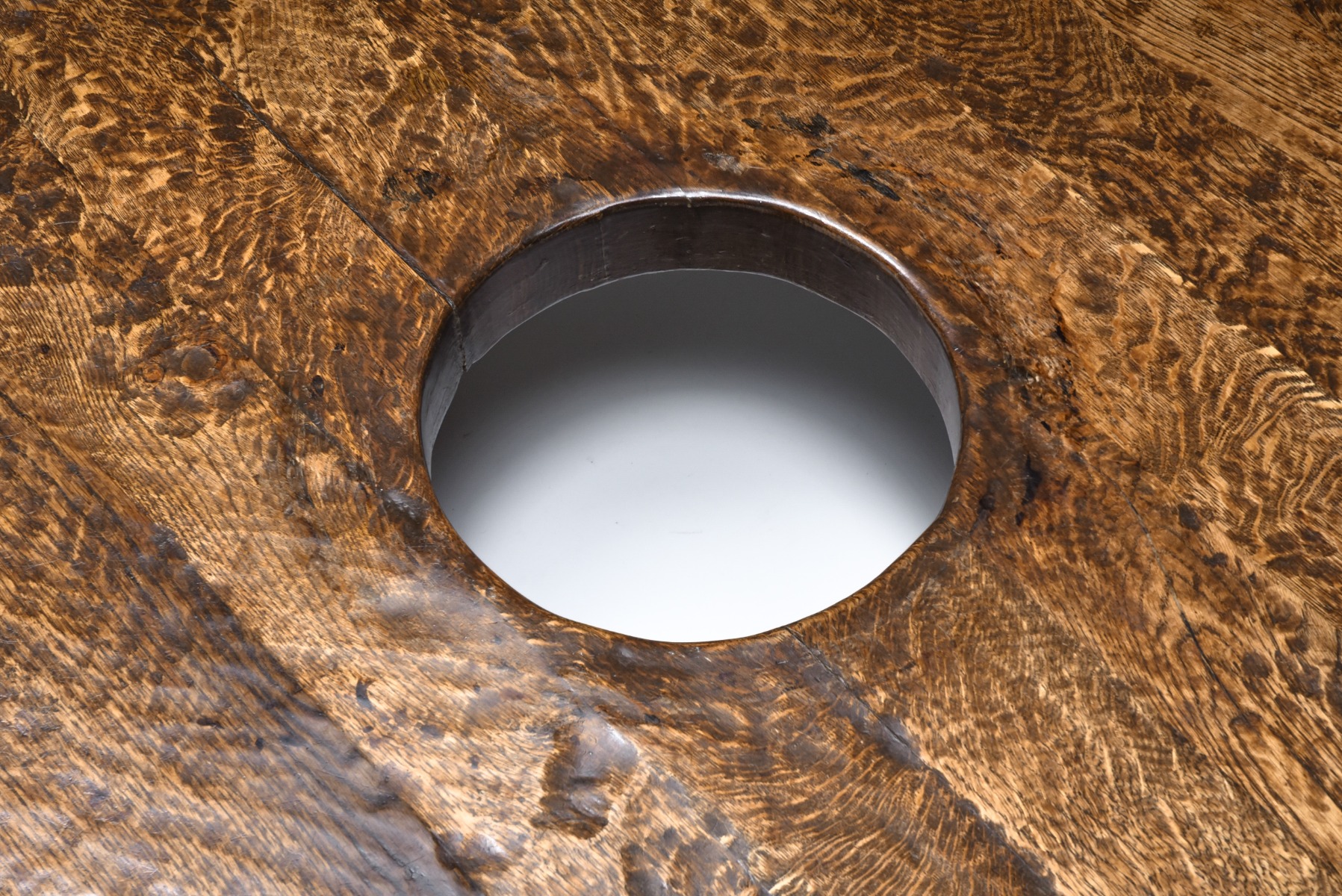 Brutalist Round Coffee Table With Hole - 1950's