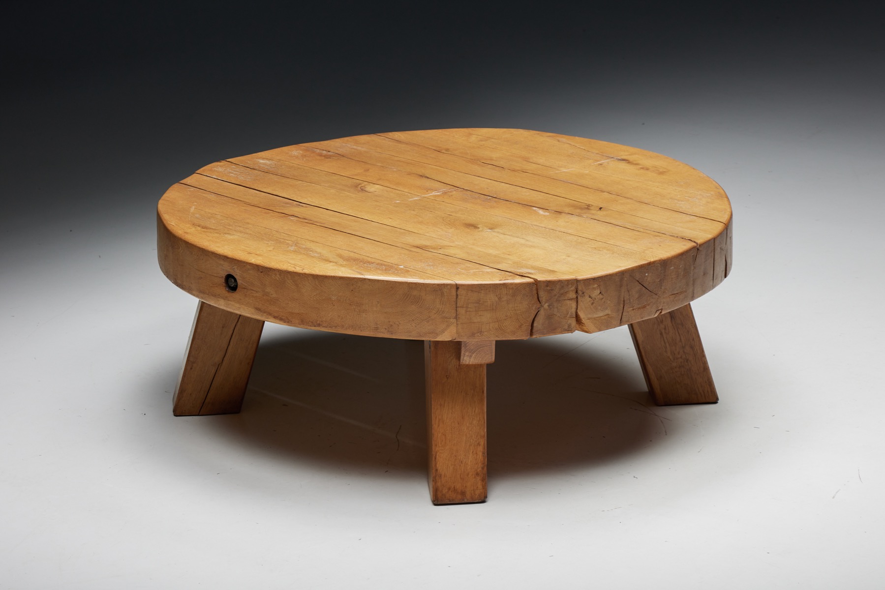Round Rural Coffee Table - 1950s