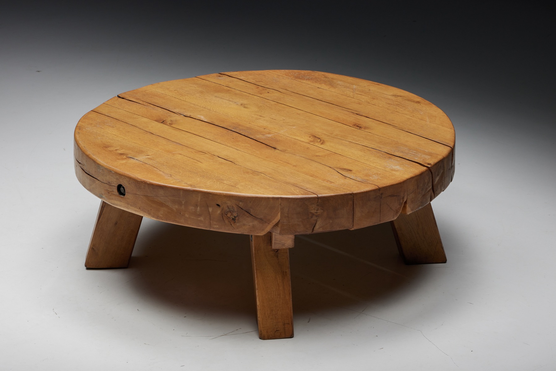 Round Rural Coffee Table - 1950s