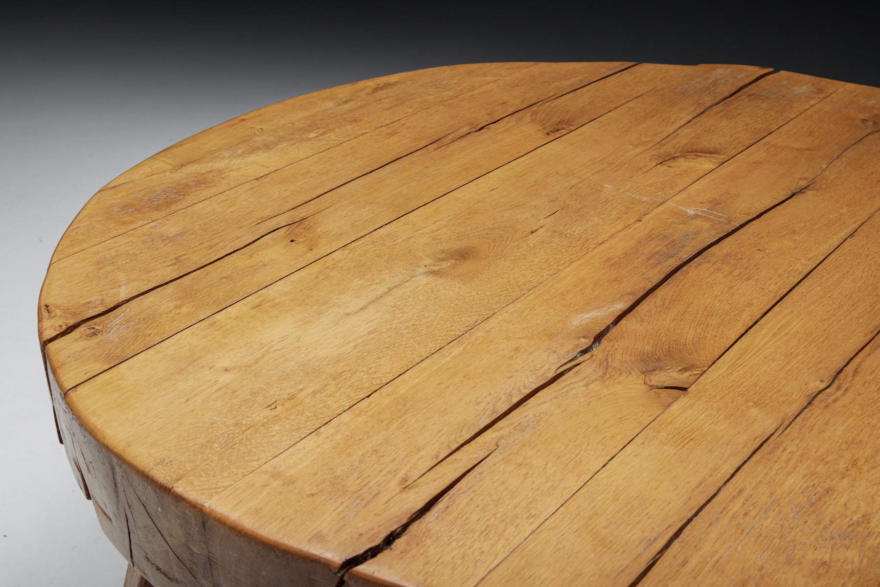 Round Rural Coffee Table - 1950s