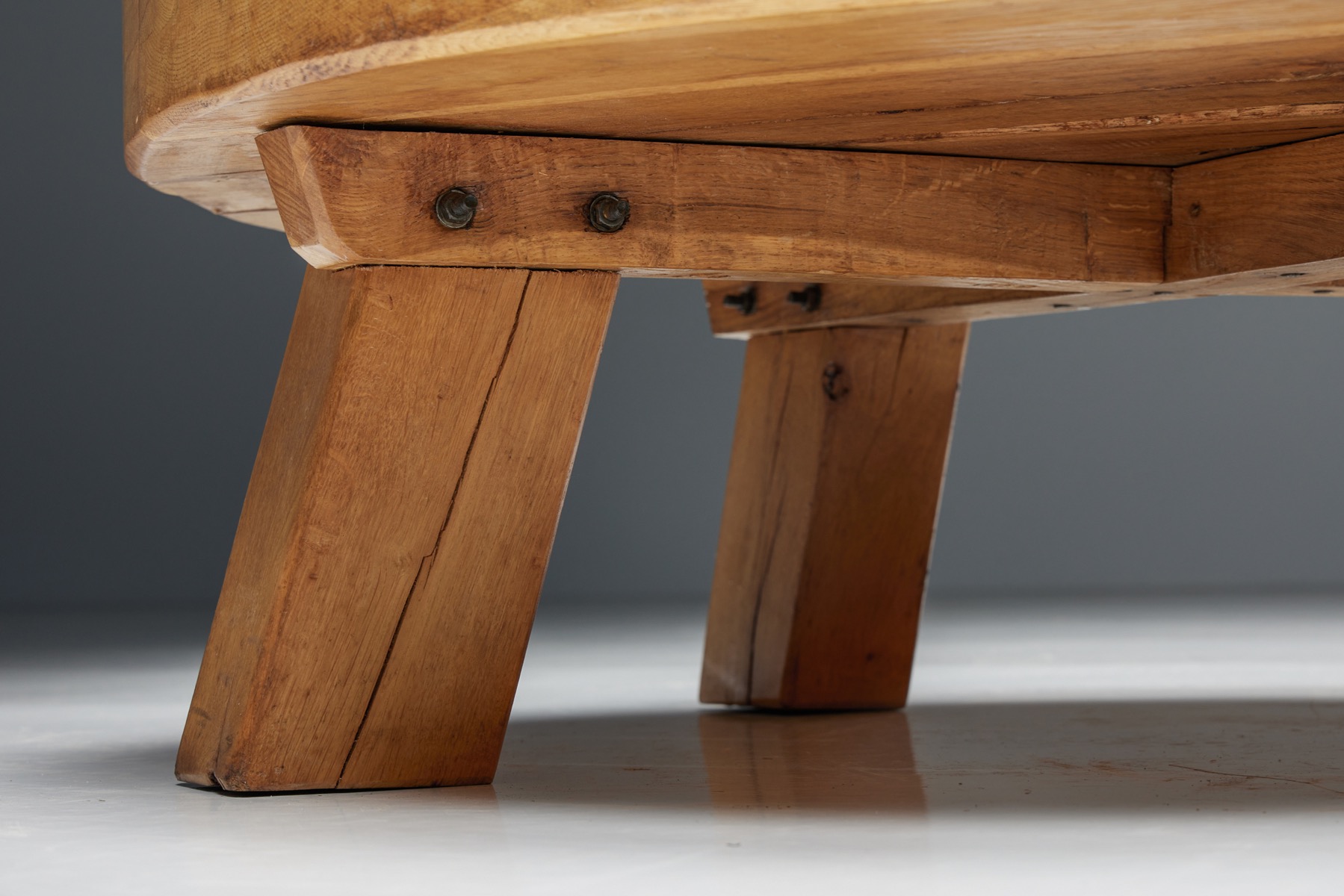 Round Rural Coffee Table - 1950s