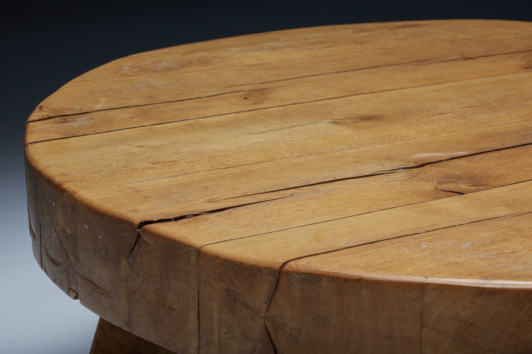 Round Rural Coffee Table - 1950s