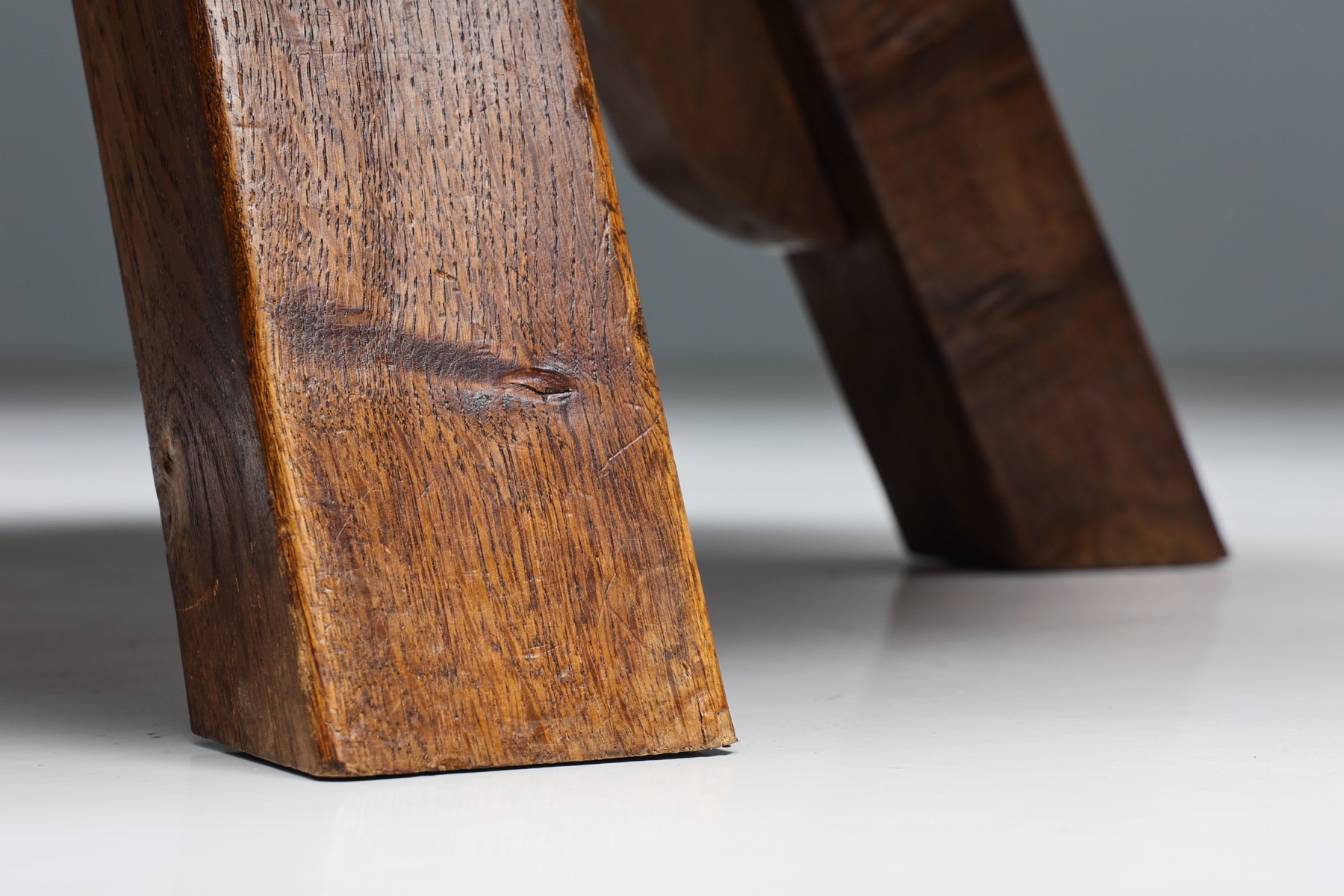 Round Wabi-Sabi Rustic Coffee Table - 1940s