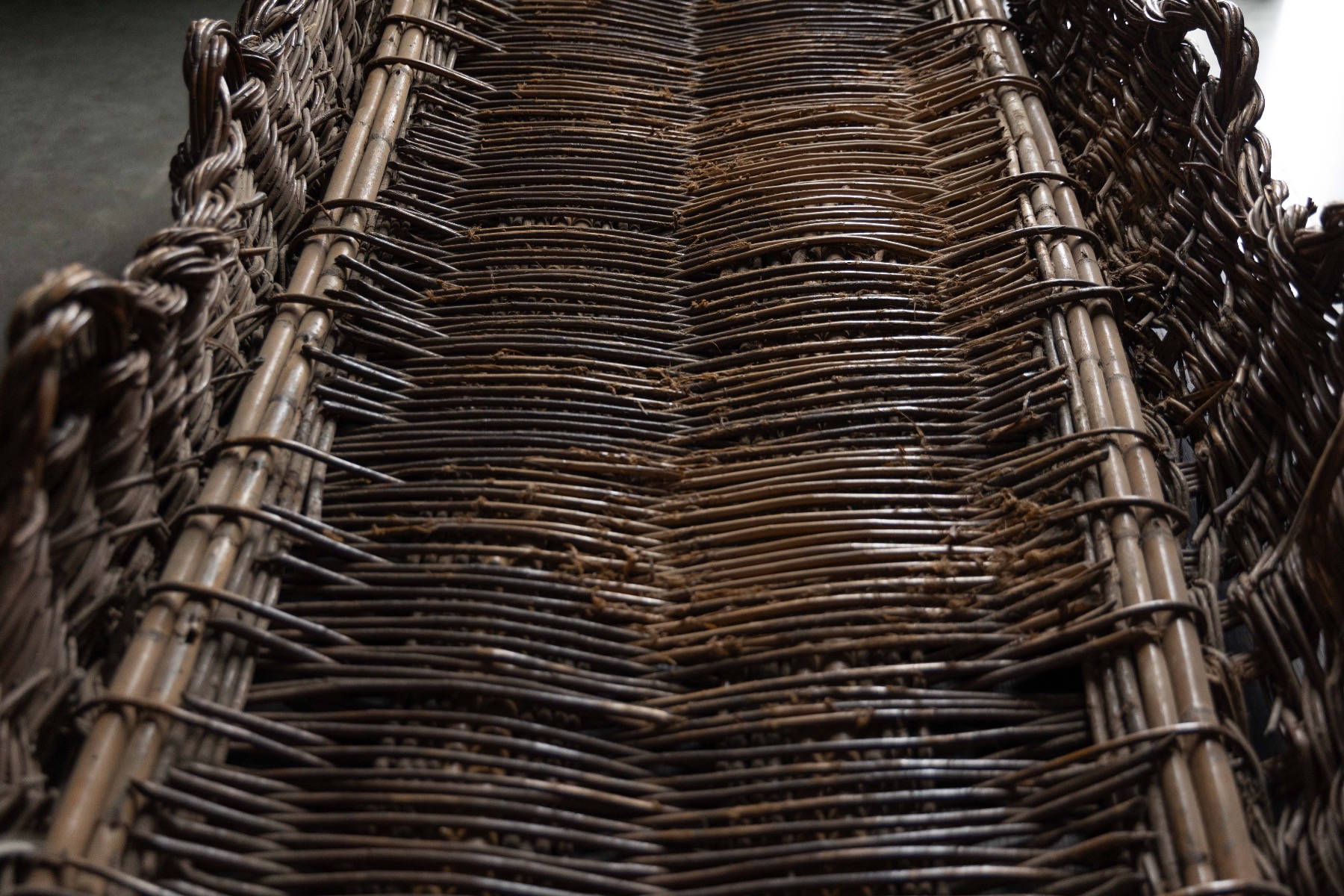 Rural Handwoven Wicker Drying Basket - 19th Century