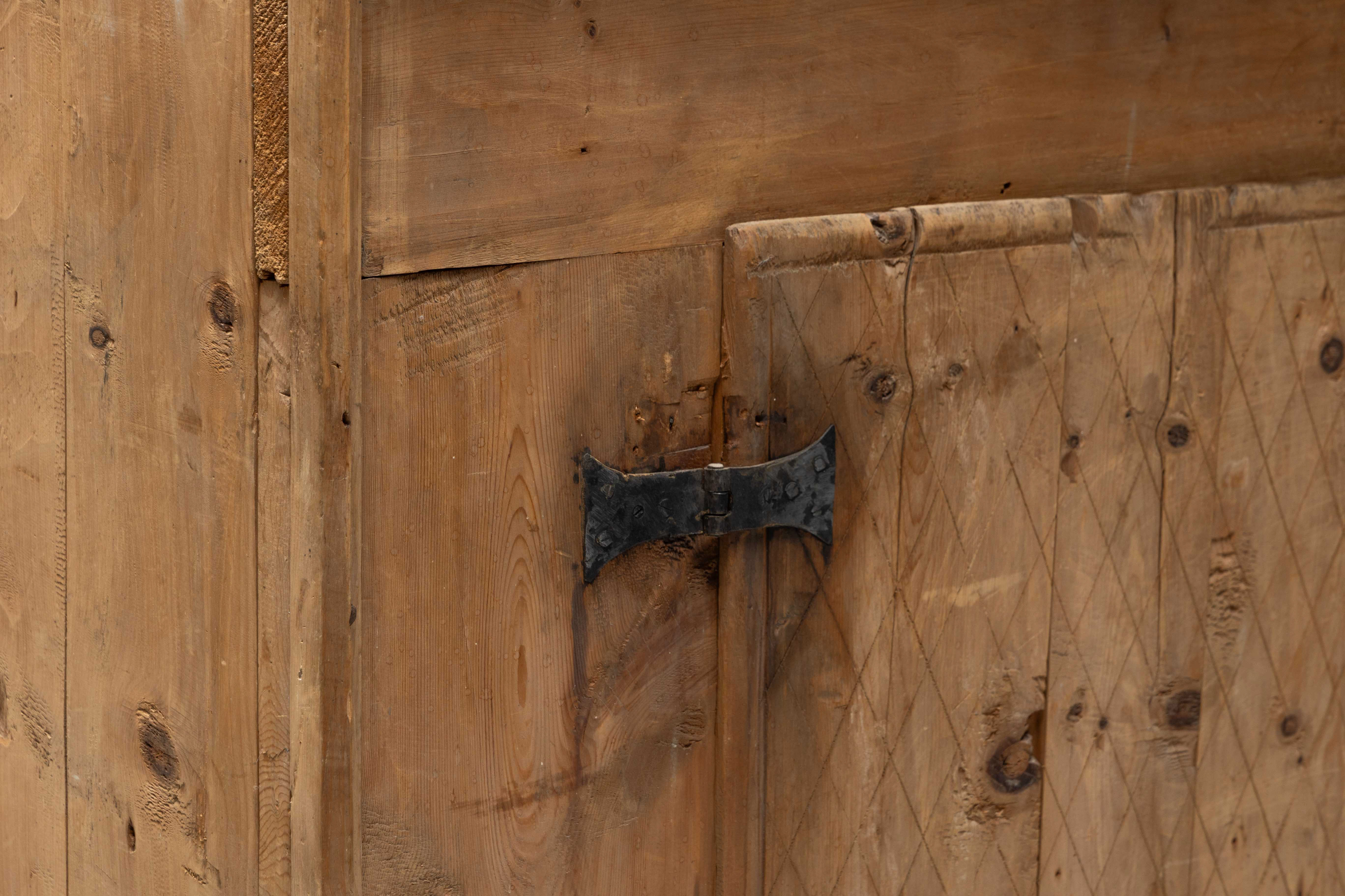  Rustic Alpine Folk Art Pine Cupboard - Circa 1800 