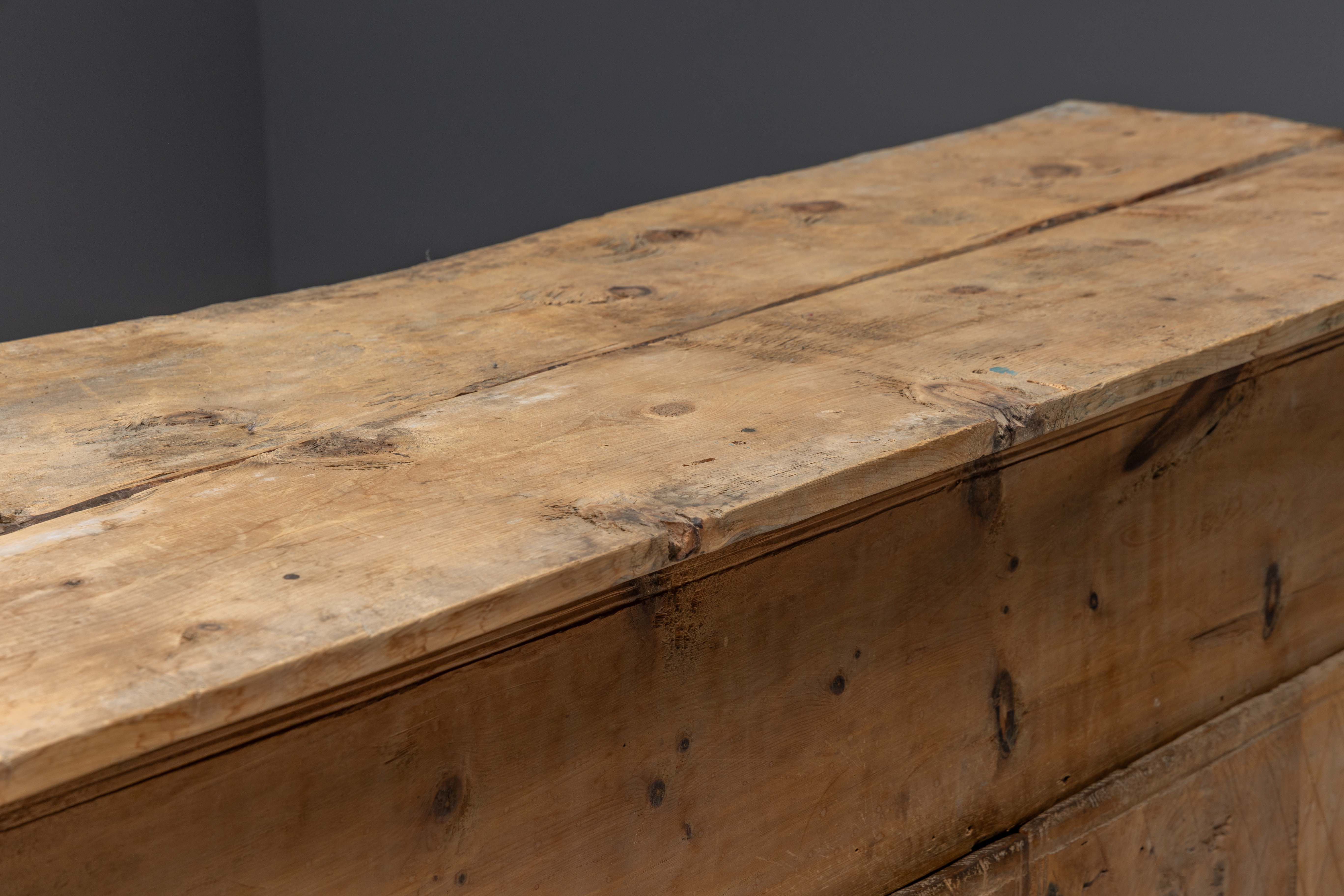  Rustic Alpine Folk Art Pine Cupboard - Circa 1800 
