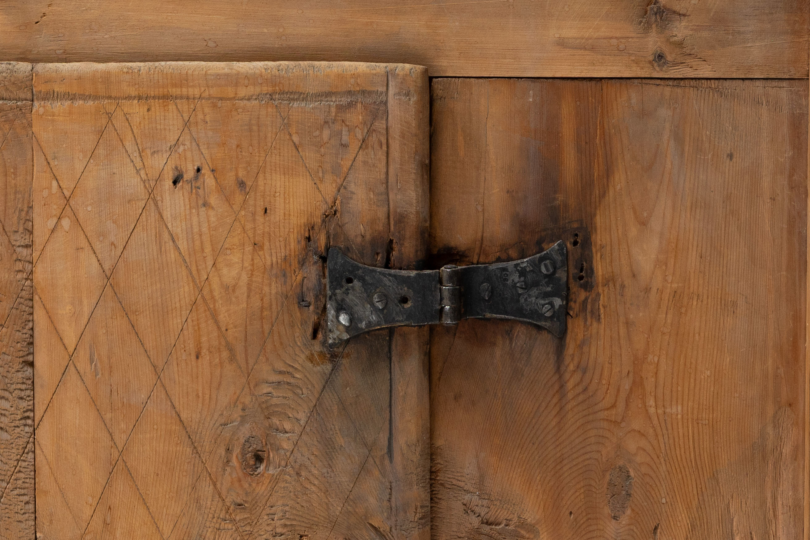  Rustic Alpine Folk Art Pine Cupboard - Circa 1800 