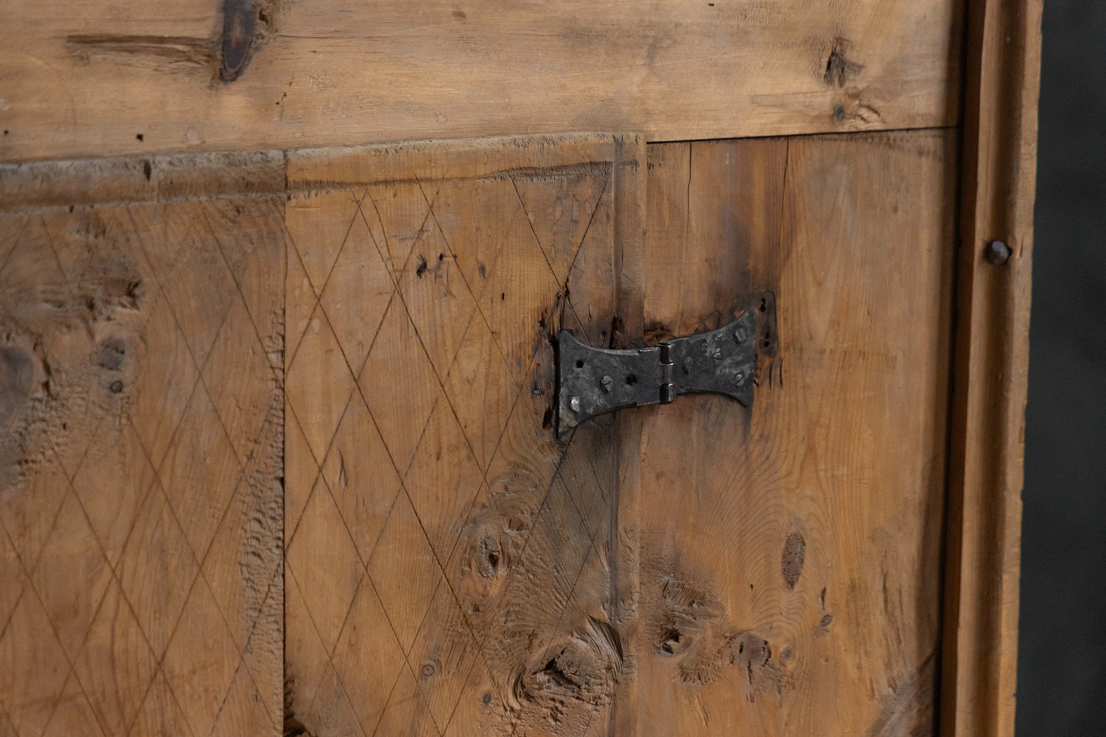  Rustic Alpine Folk Art Pine Cupboard - Circa 1800 