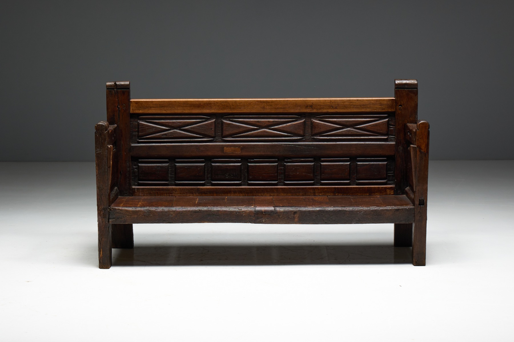 Rustic Art Populaire Bench, France - 19th Century 