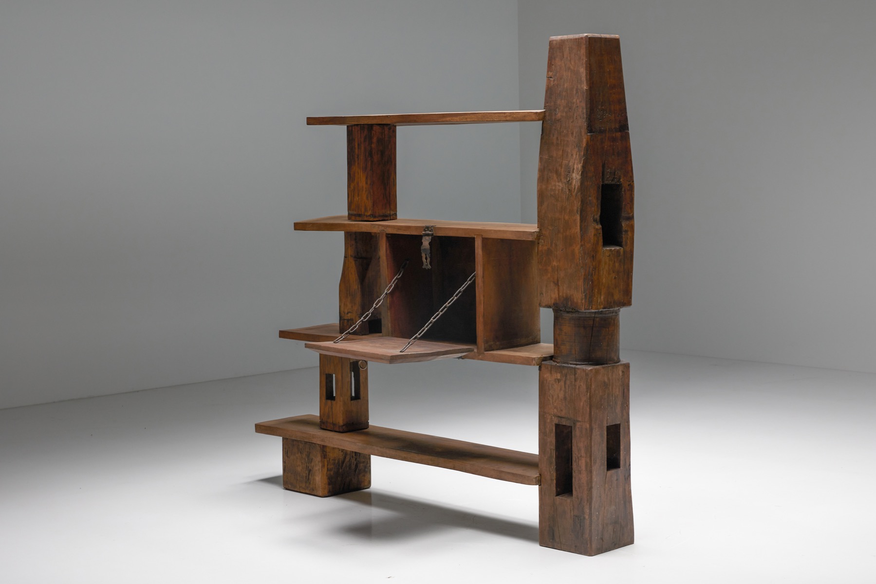 Artisan Bookshelf Room Divider Unit - 1950's