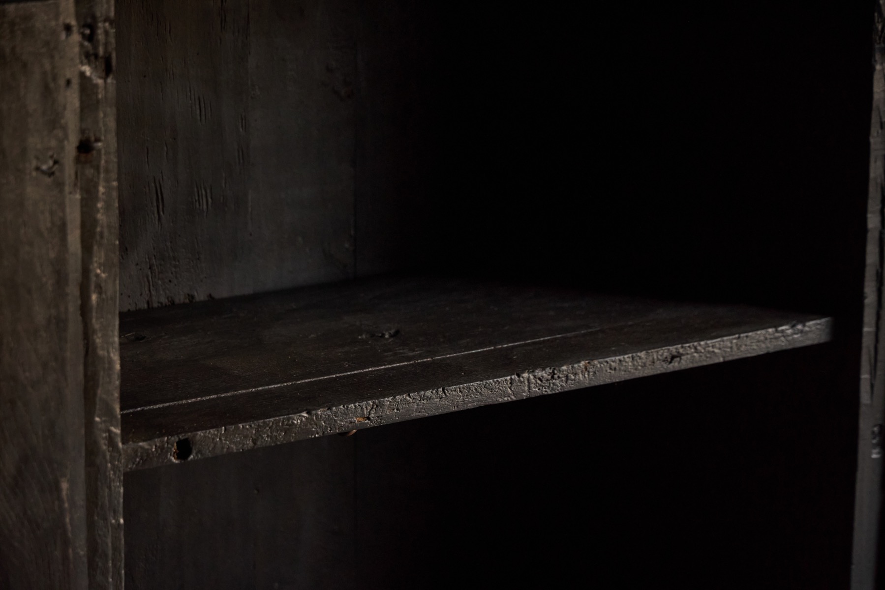 Rustic Brutalist Cabinet in Reclaimed Wood, France - 20th Century