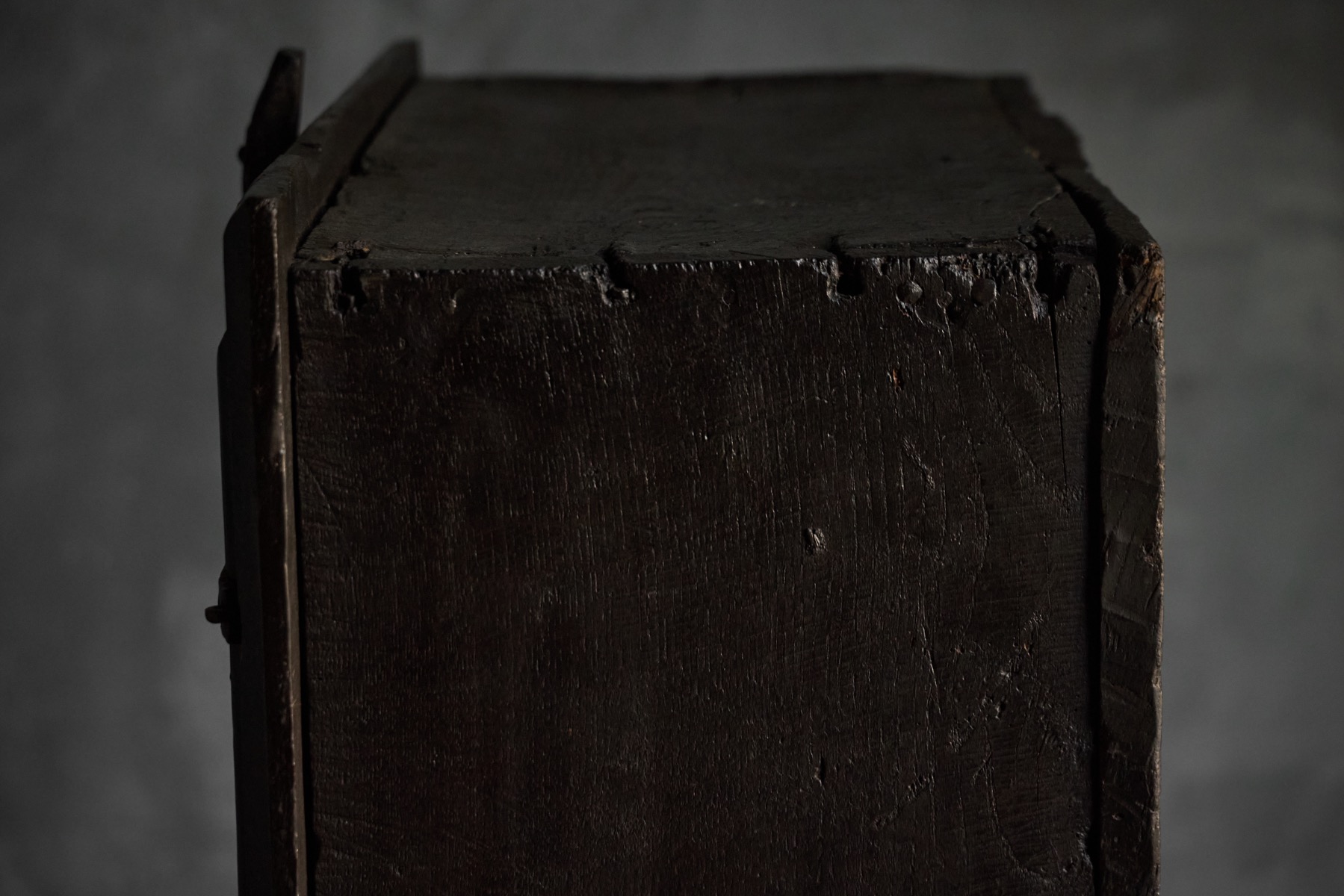 Rustic Brutalist Cabinet in Reclaimed Wood, France - 20th Century