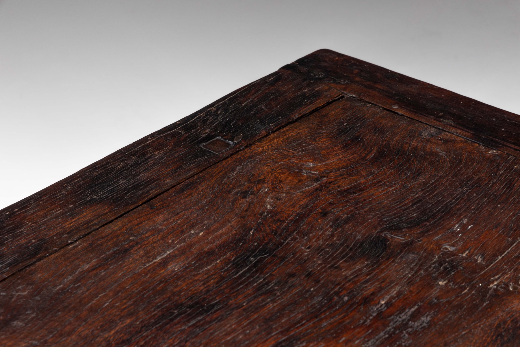 Rustic Brutalist Farm Table in Solid Oak, France - Early 20th Century