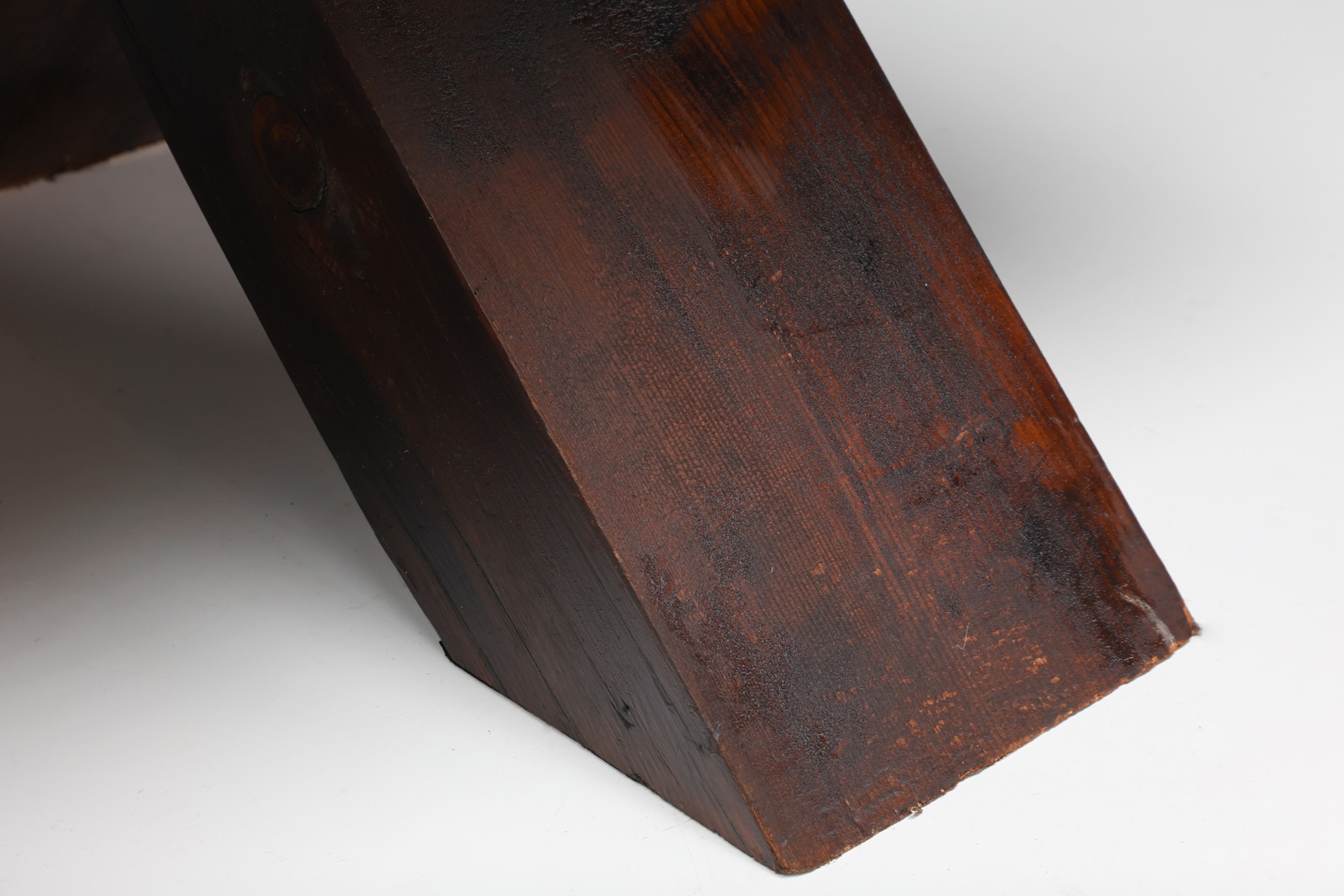 Rustic Brutalist Dark Wooden Dining Table  - 1940's