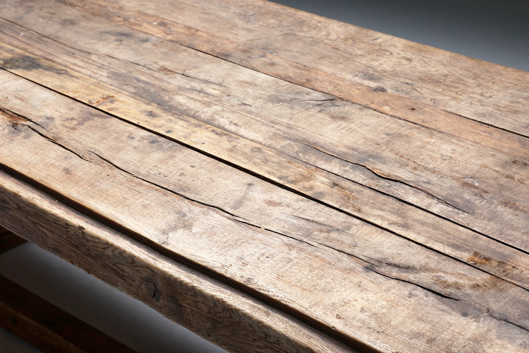 Robust Primitive Dining or Console Table - 19th Century
