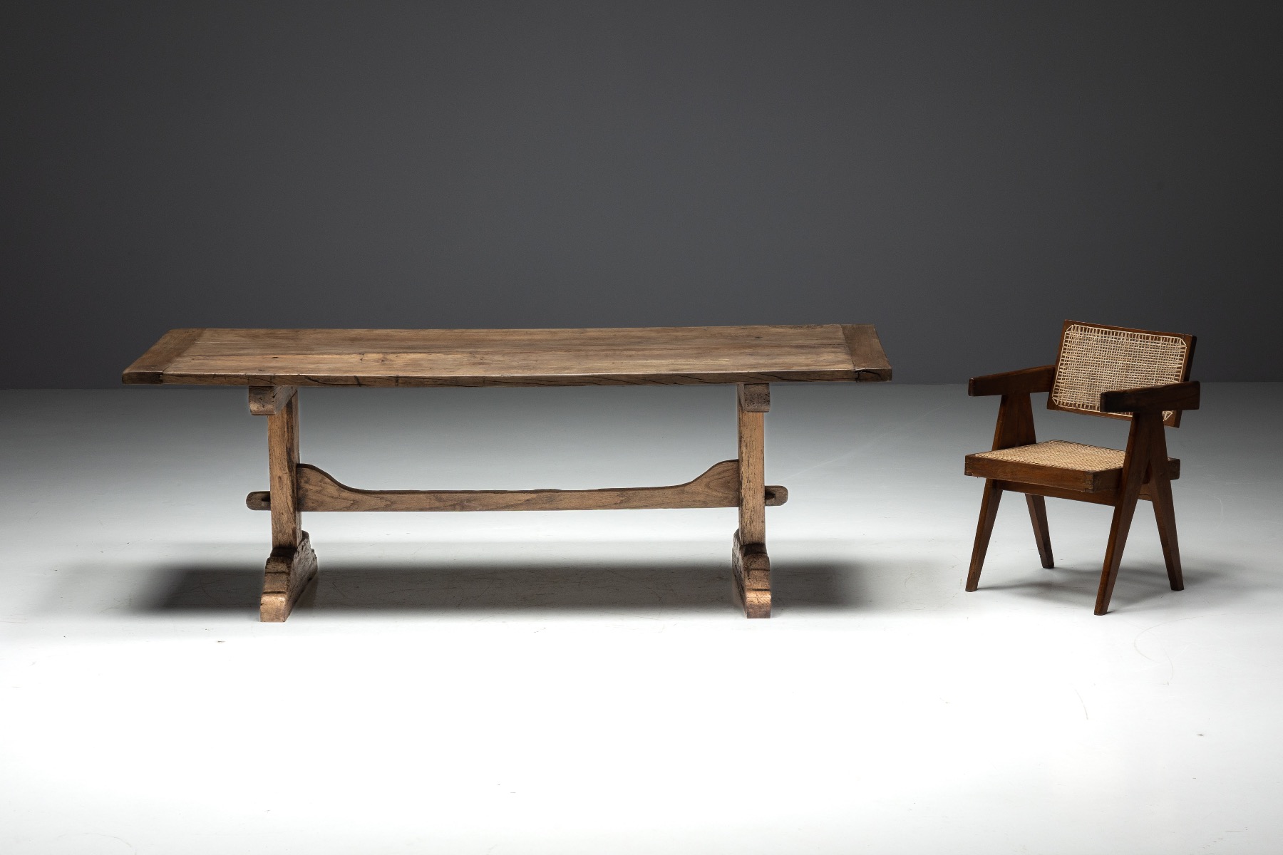 Rustic Travail Populaire Dining Table - Early 20th Century