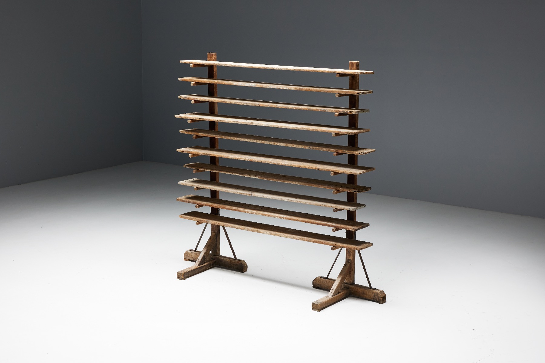 Rustic Folk Art Bakery Rack - 19th Century