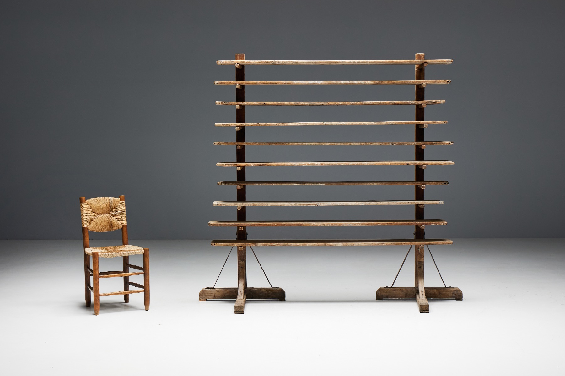 Rustic Folk Art Bakery Rack - 19th Century
