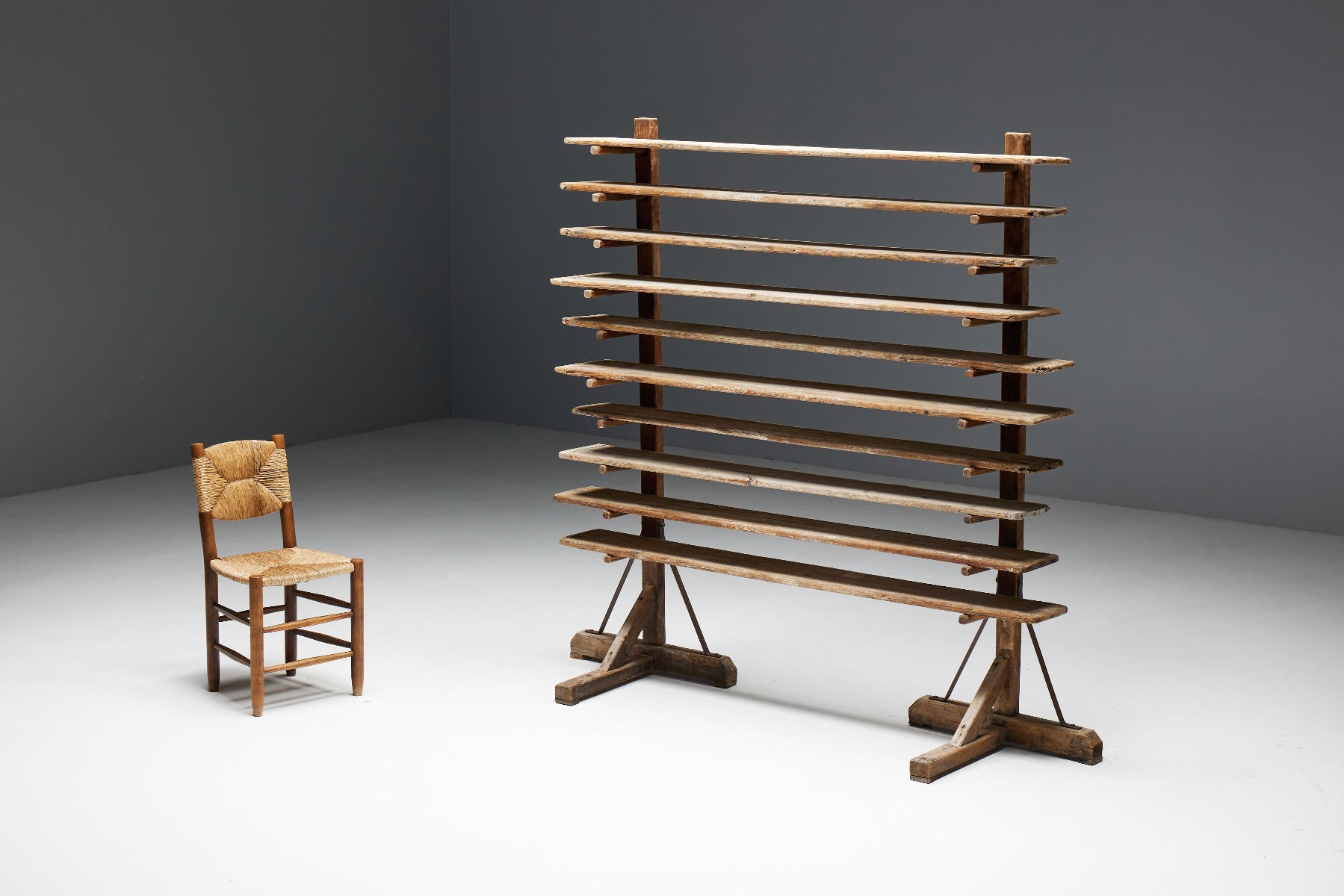 Rustic Folk Art Bakery Rack - 19th Century