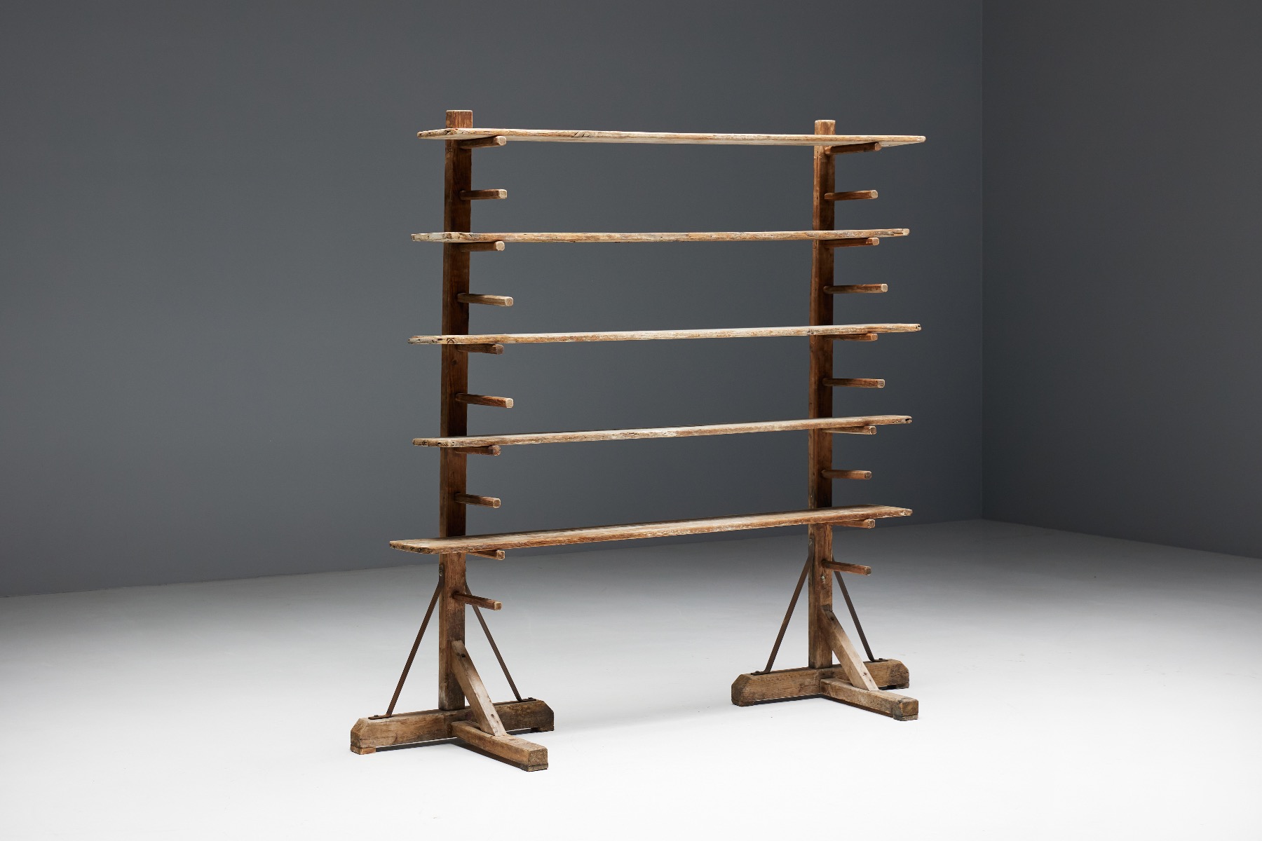 Rustic Folk Art Bakery Rack - 19th Century