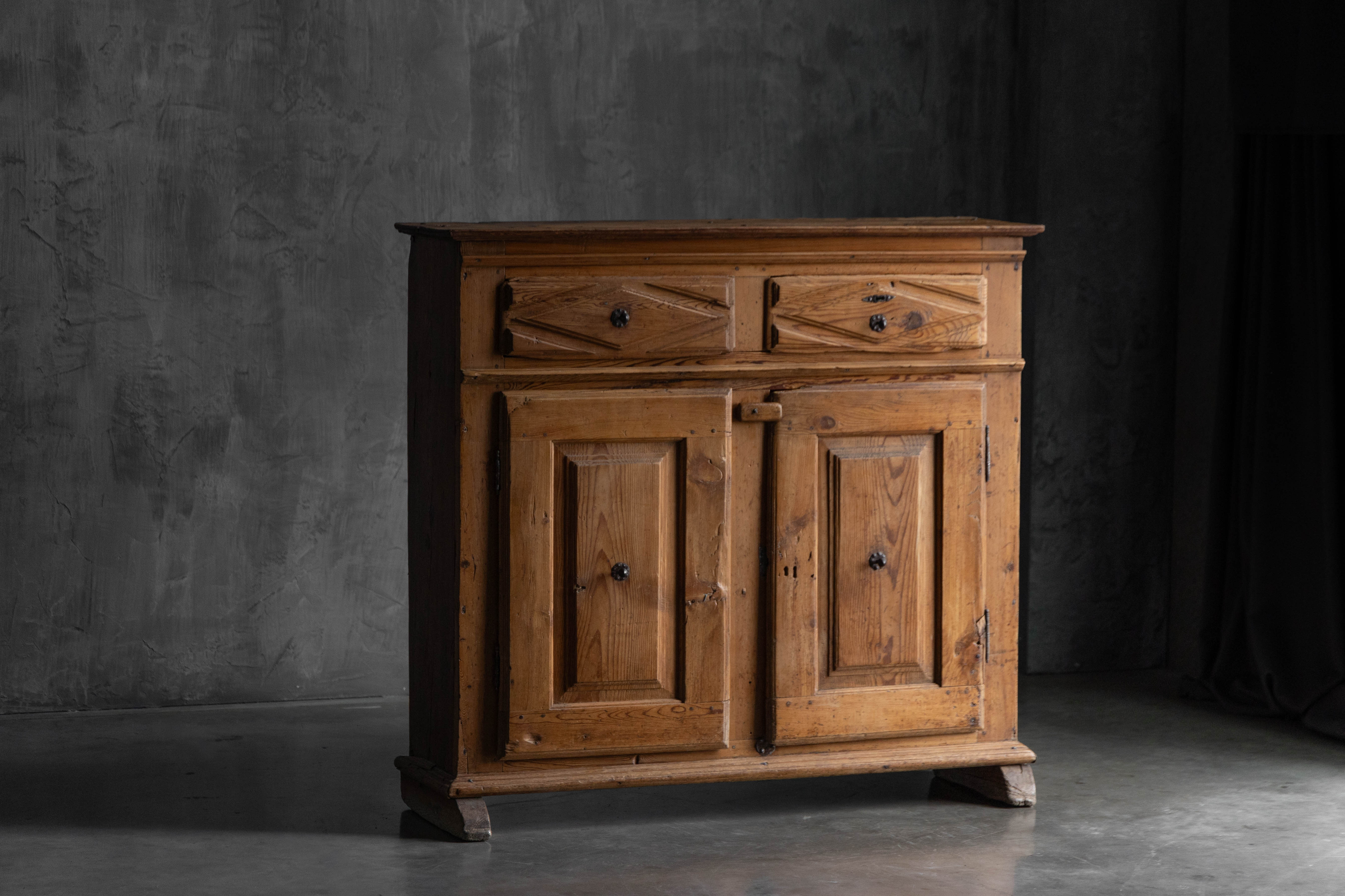 Rustic Folk Art Carved Cabinet - 19th Century 