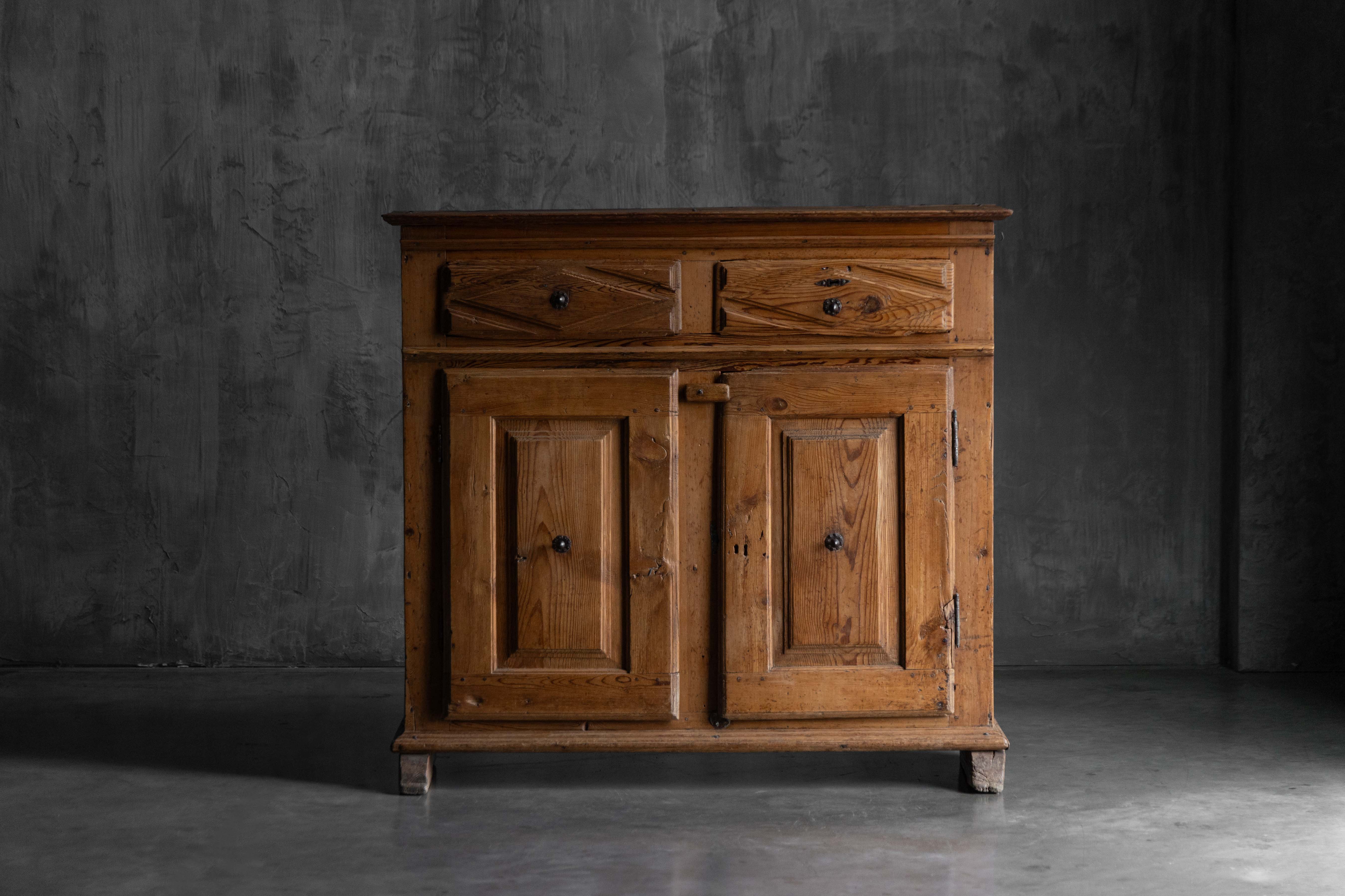 Rustic Folk Art Carved Cabinet - 19th Century 