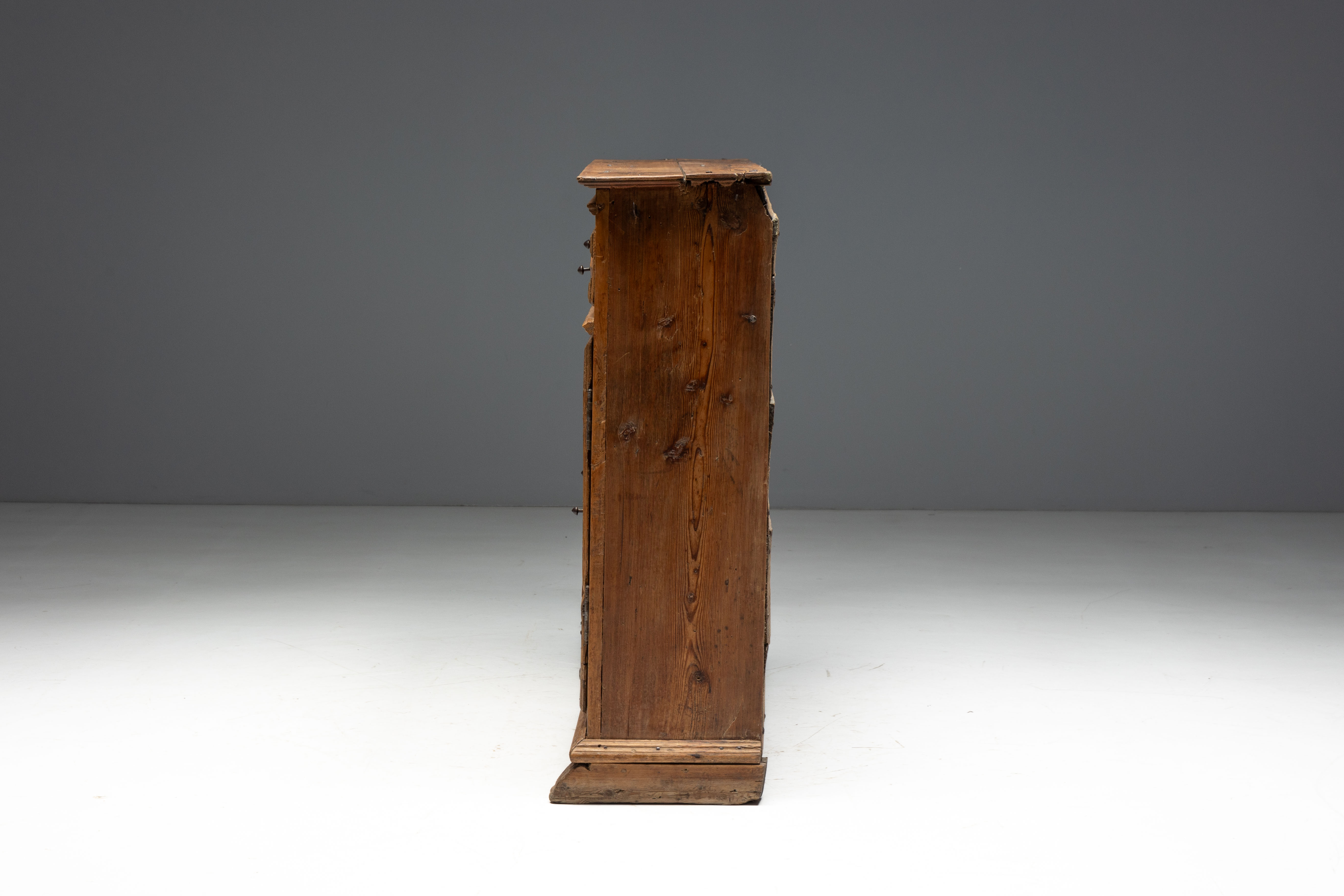 Rustic Folk Art Carved Cabinet - 19th Century 