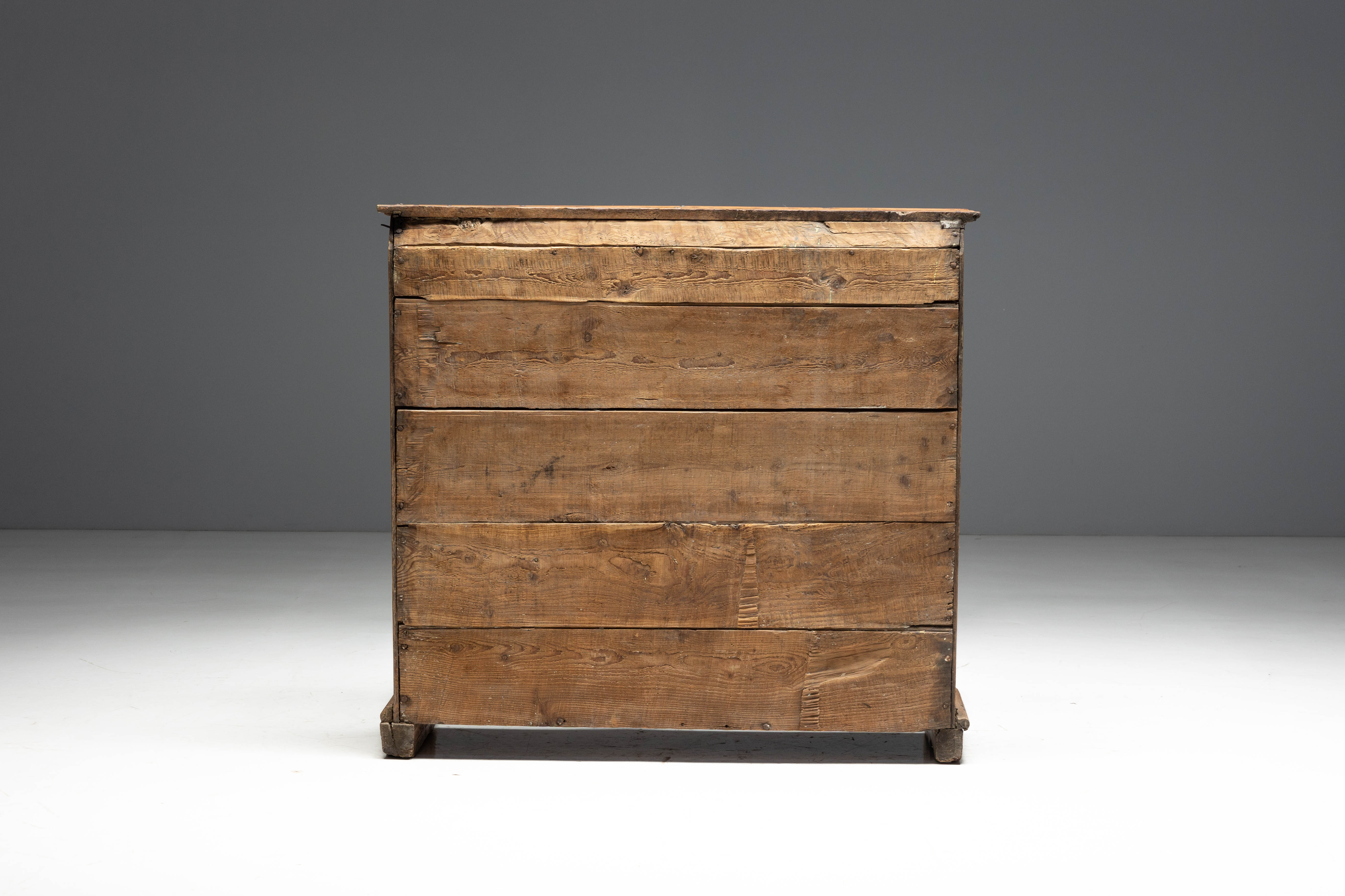 Rustic Folk Art Carved Cabinet - 19th Century 