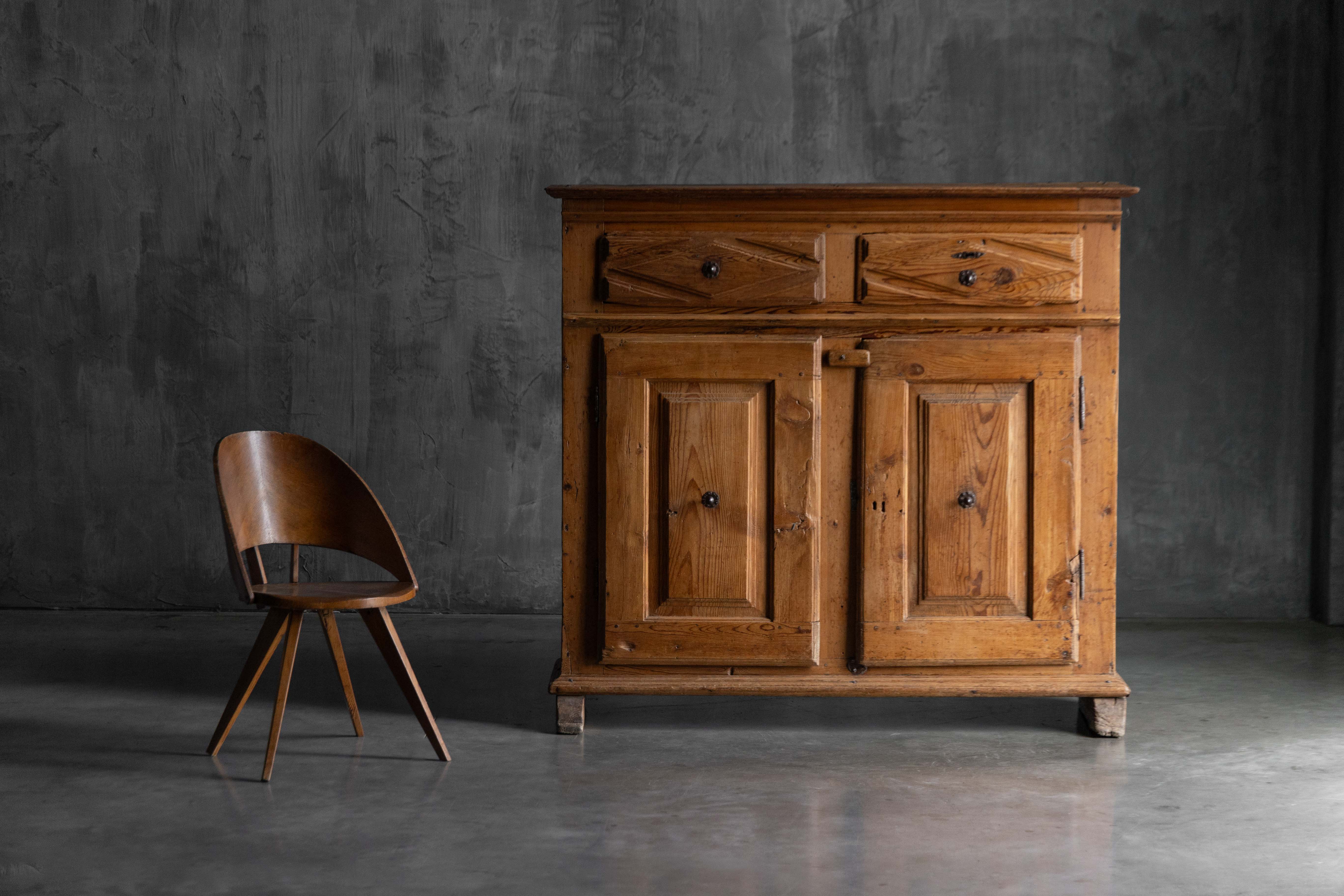 Rustic Folk Art Carved Cabinet - 19th Century 
