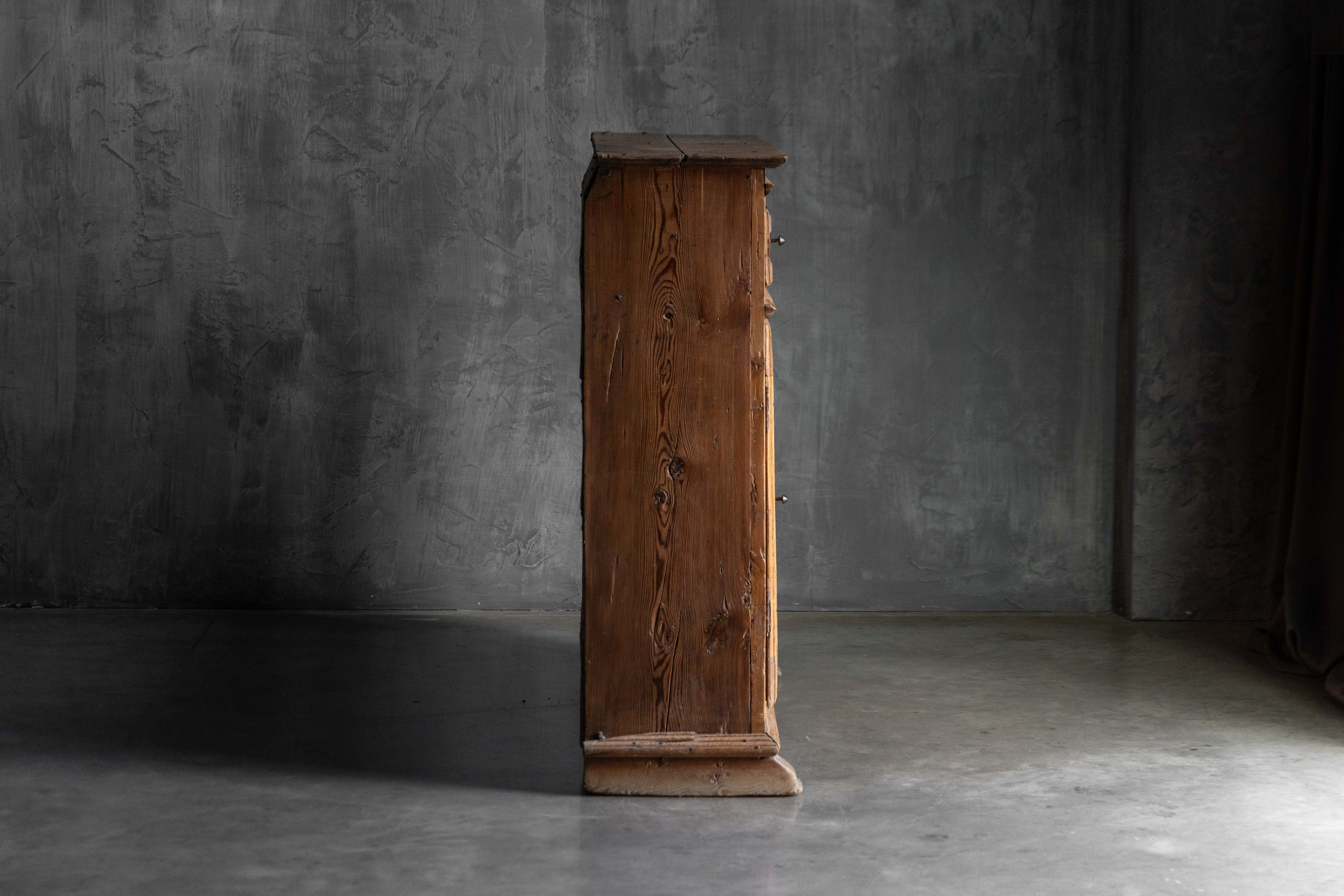 Rustic Folk Art Carved Cabinet - 19th Century 