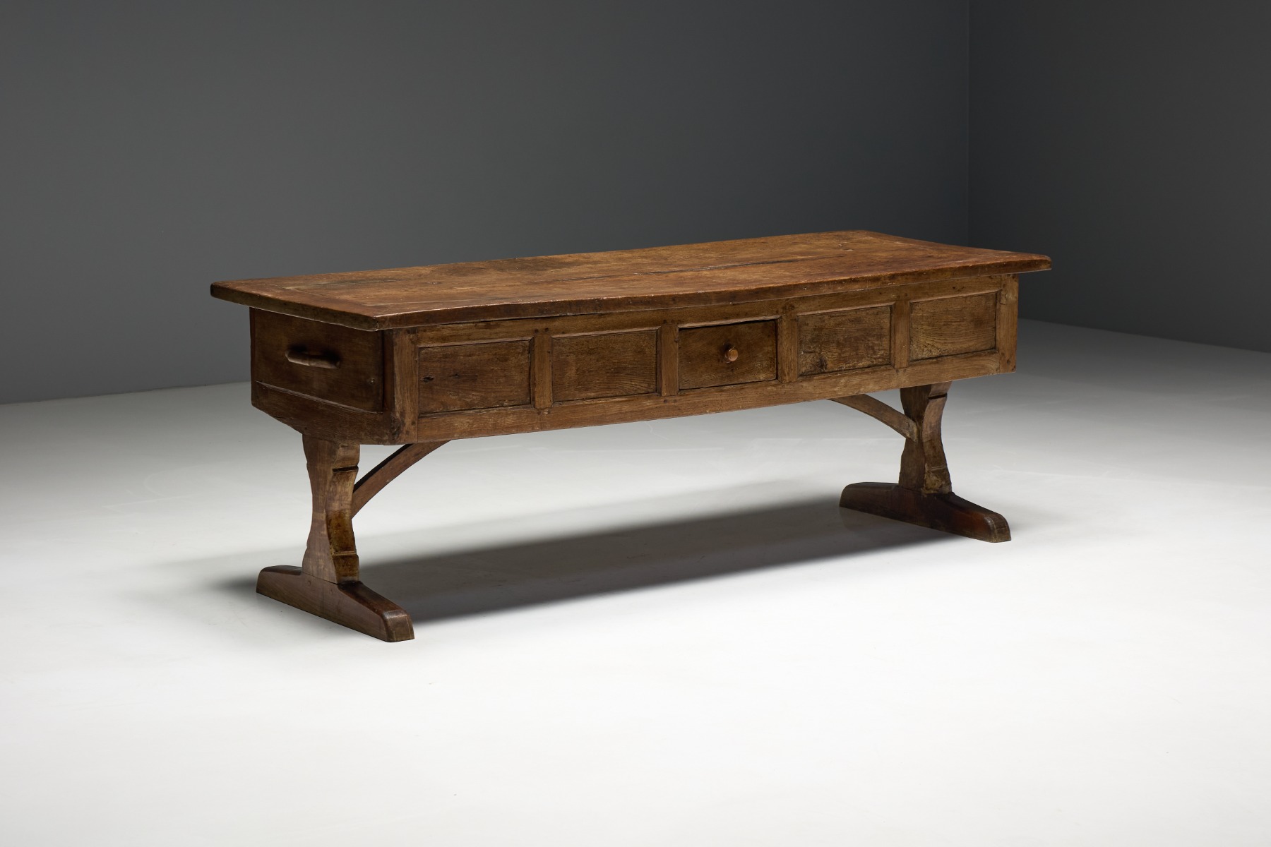 Rustic Folk Art Console Table - 18th Century 