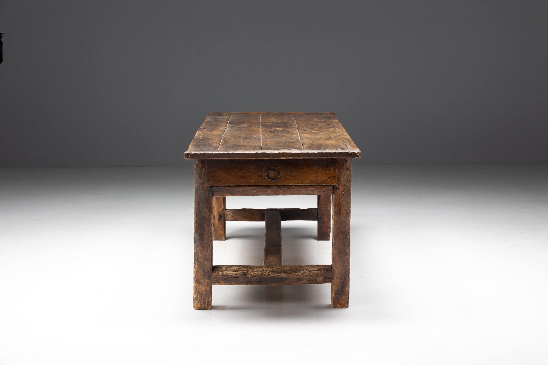 Rustic Folk Art Dining Table - 19th Century