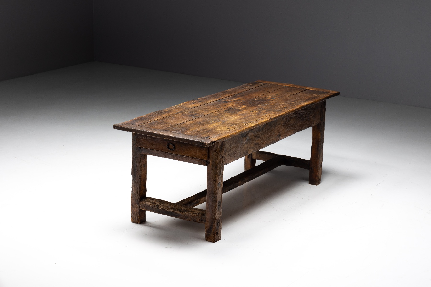 Rustic Folk Art Dining Table - 19th Century
