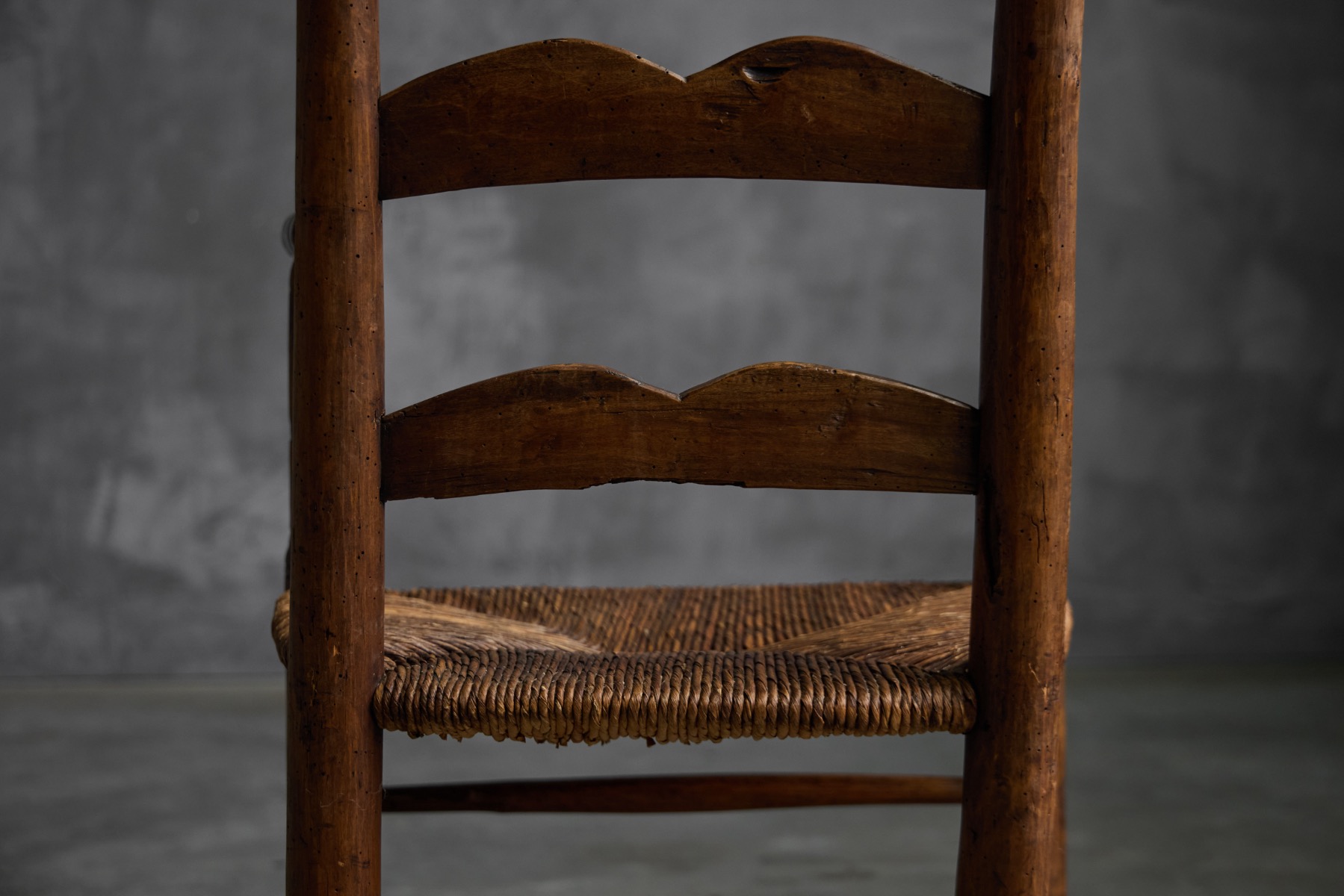 Rustic Ladder-Back Armchair, France – Early 20th Century