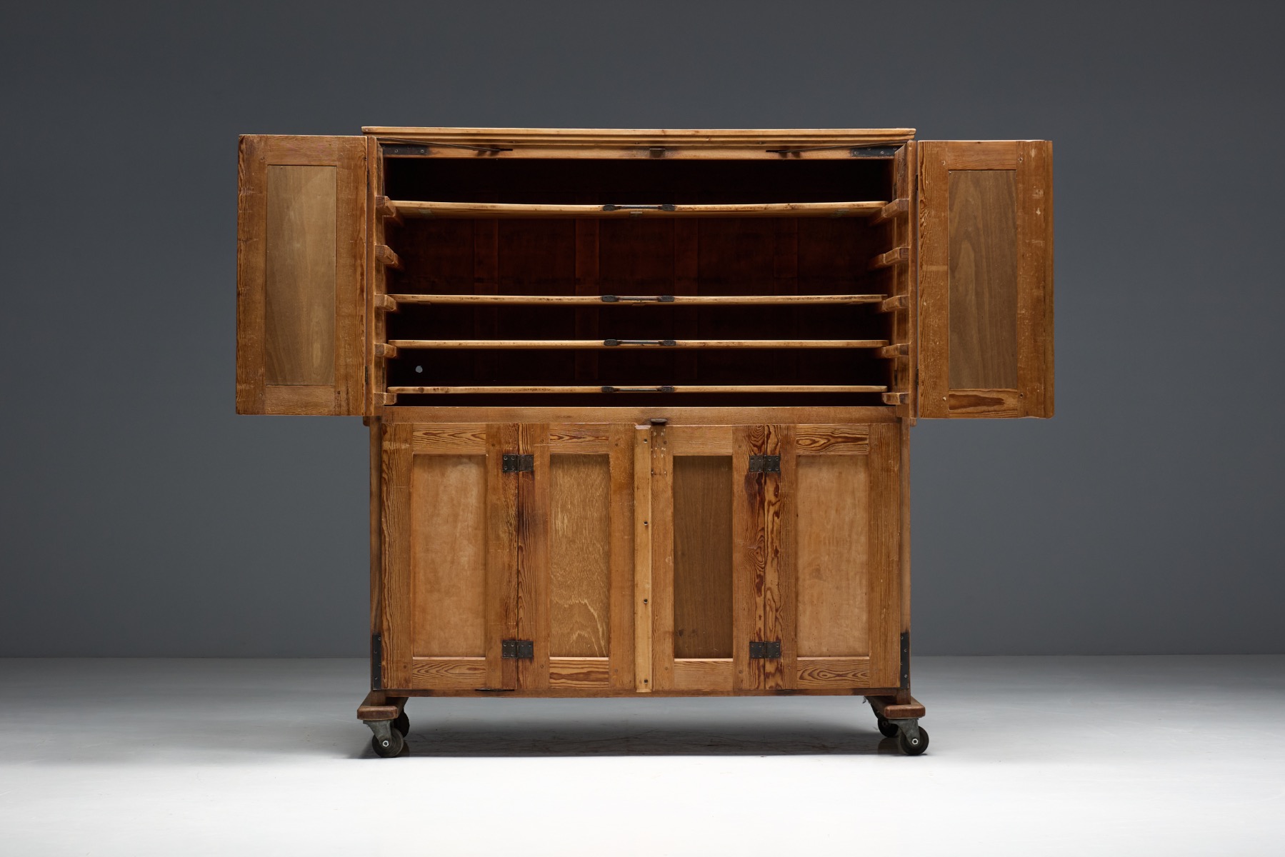 Rustic Oak Bakery Cabinet, Europe – 20th Century