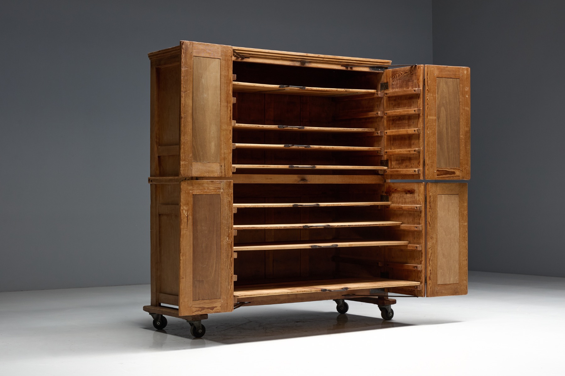 Rustic Oak Bakery Cabinet, Europe – 20th Century
