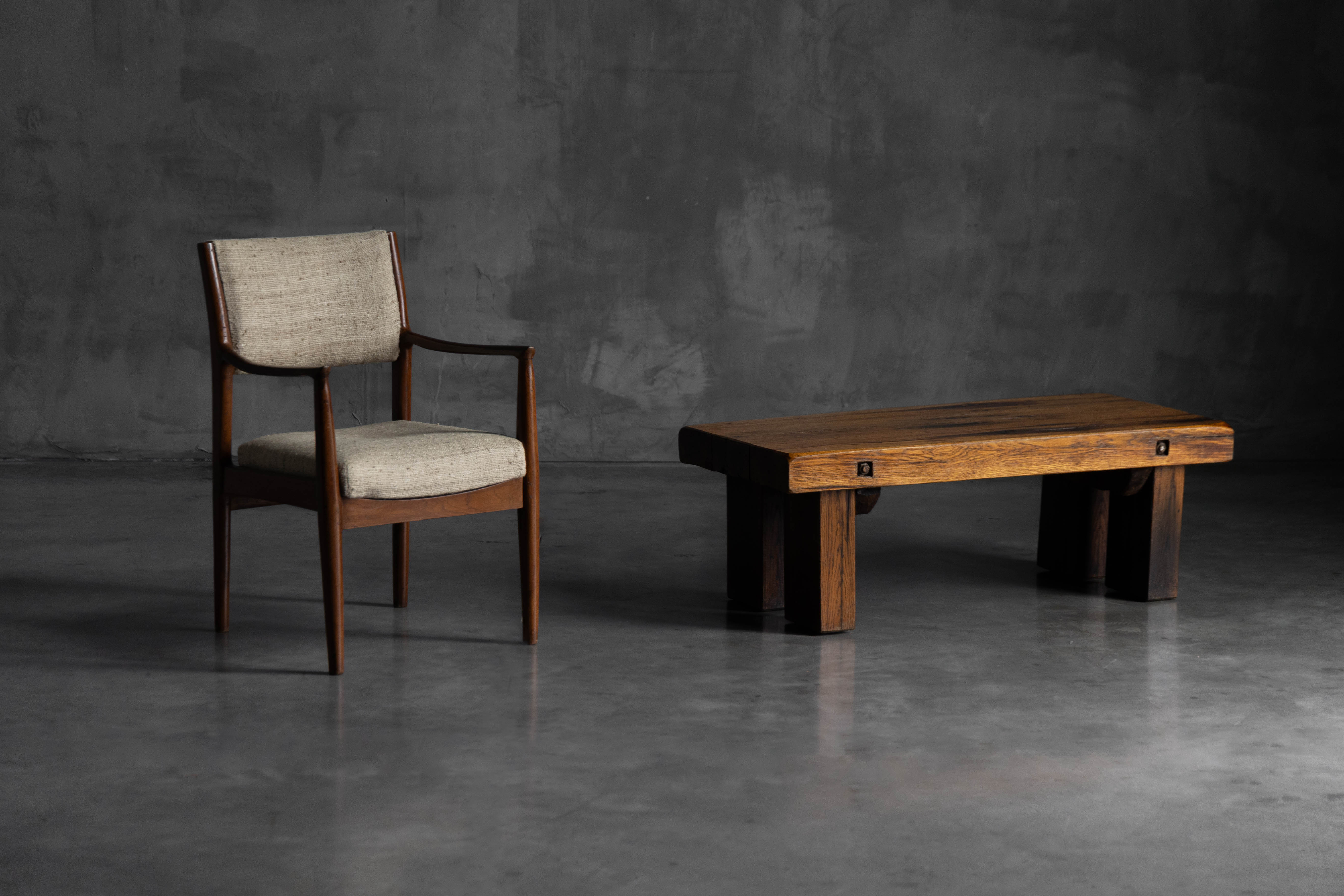 Rustic Oak Coffee Table - Mid-20th Century