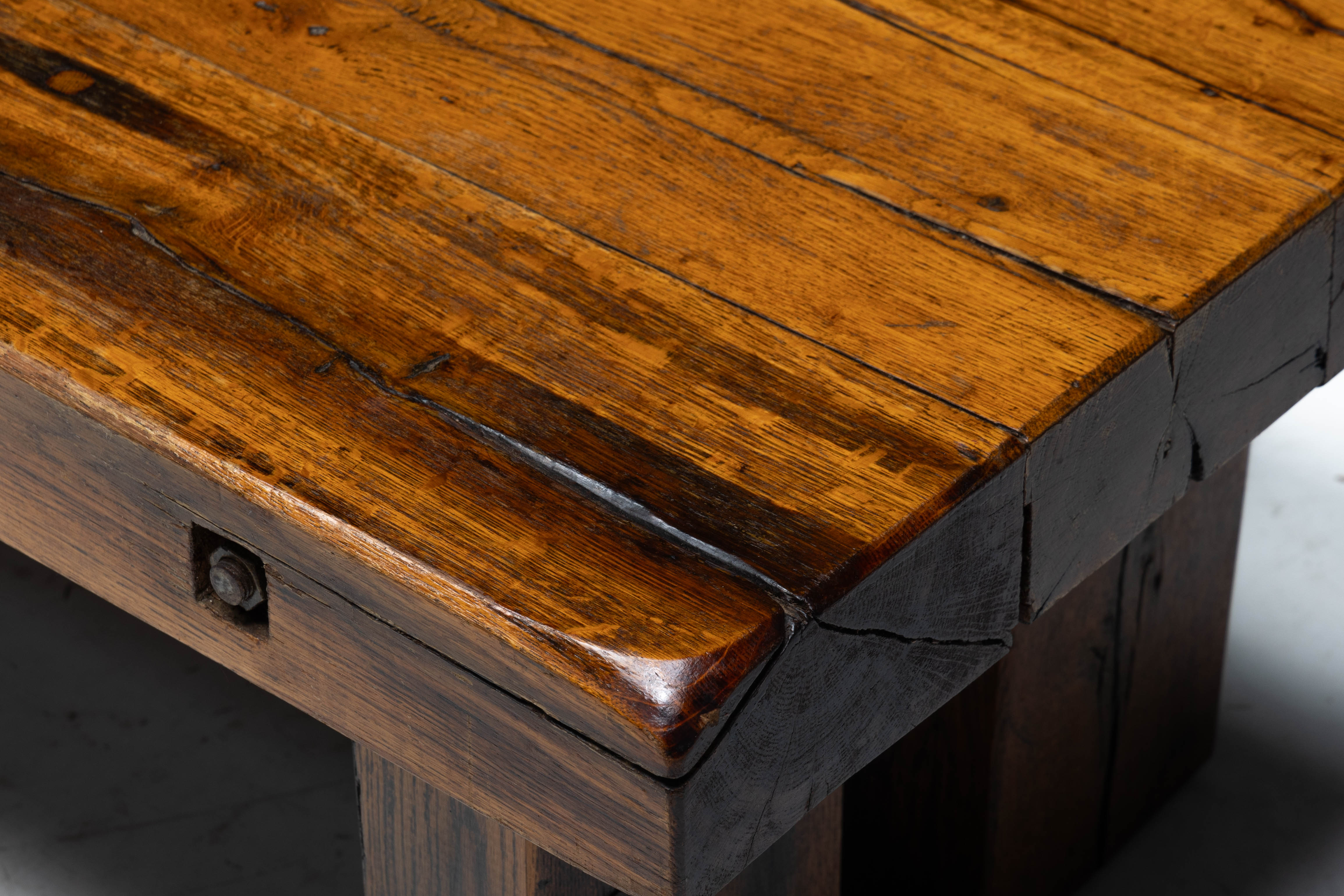 Rustic Oak Coffee Table - Mid-20th Century