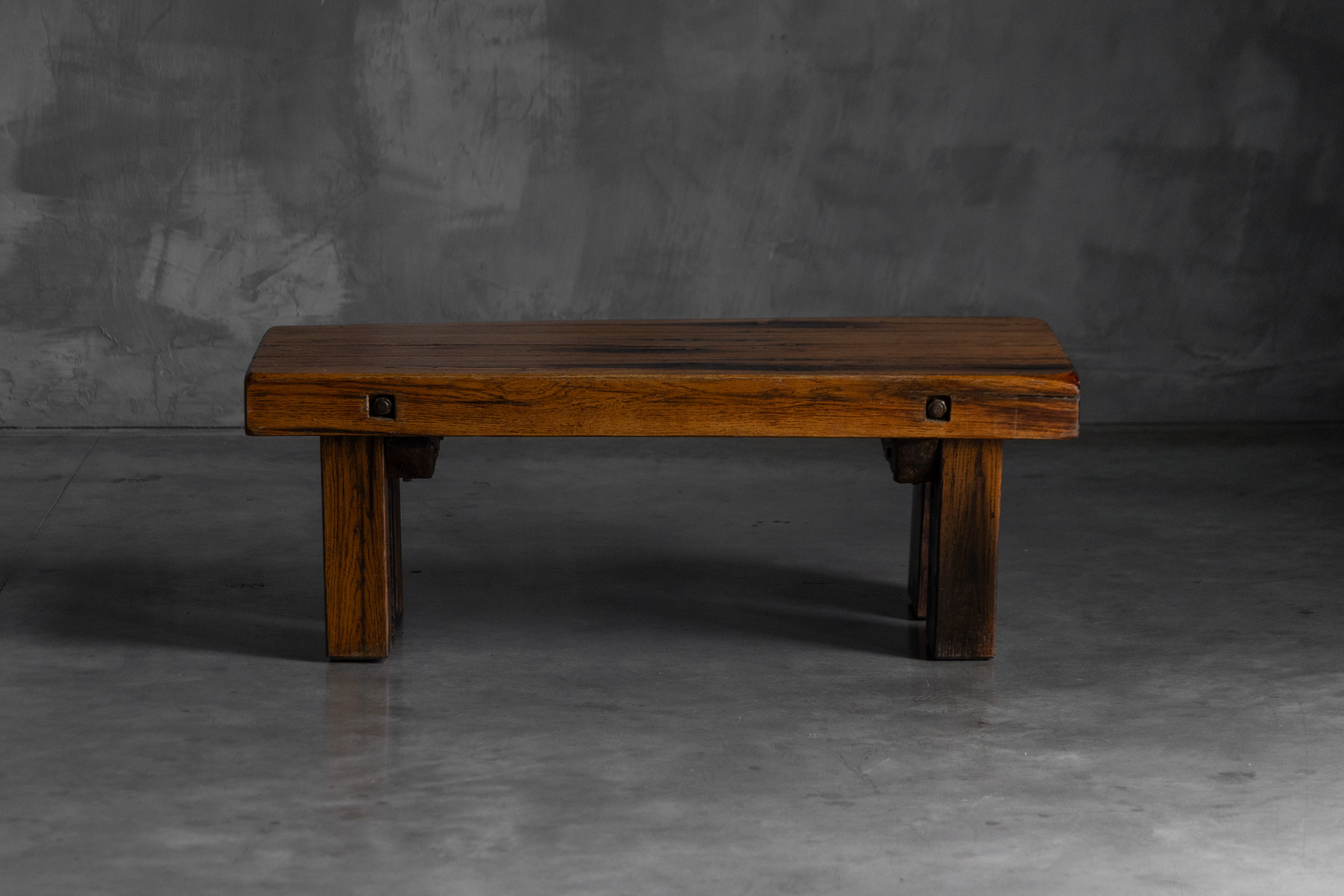 Rustic Oak Coffee Table - Mid-20th Century