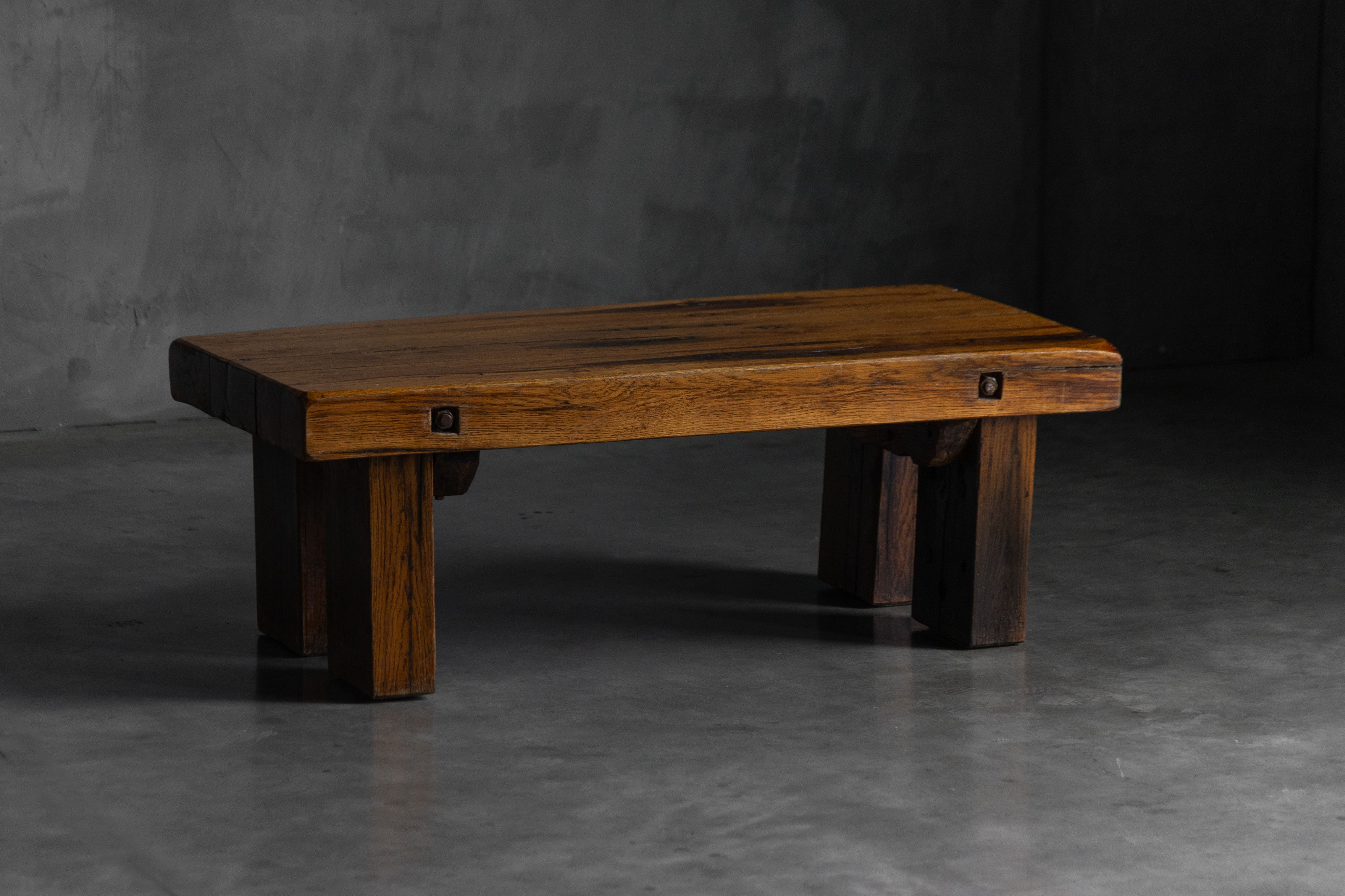 Rustic Oak Coffee Table - Mid-20th Century