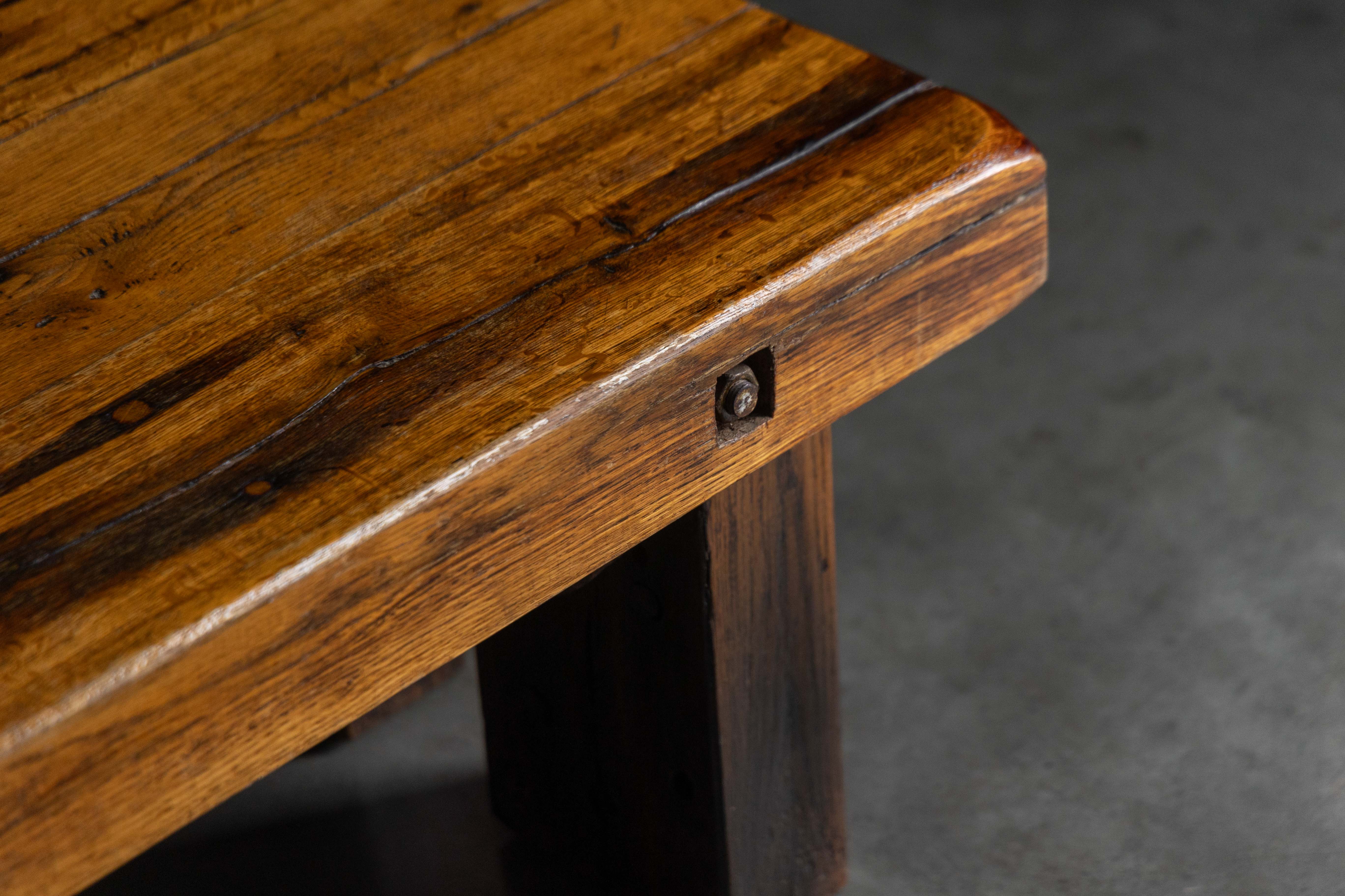 Rustic Oak Coffee Table - Mid-20th Century