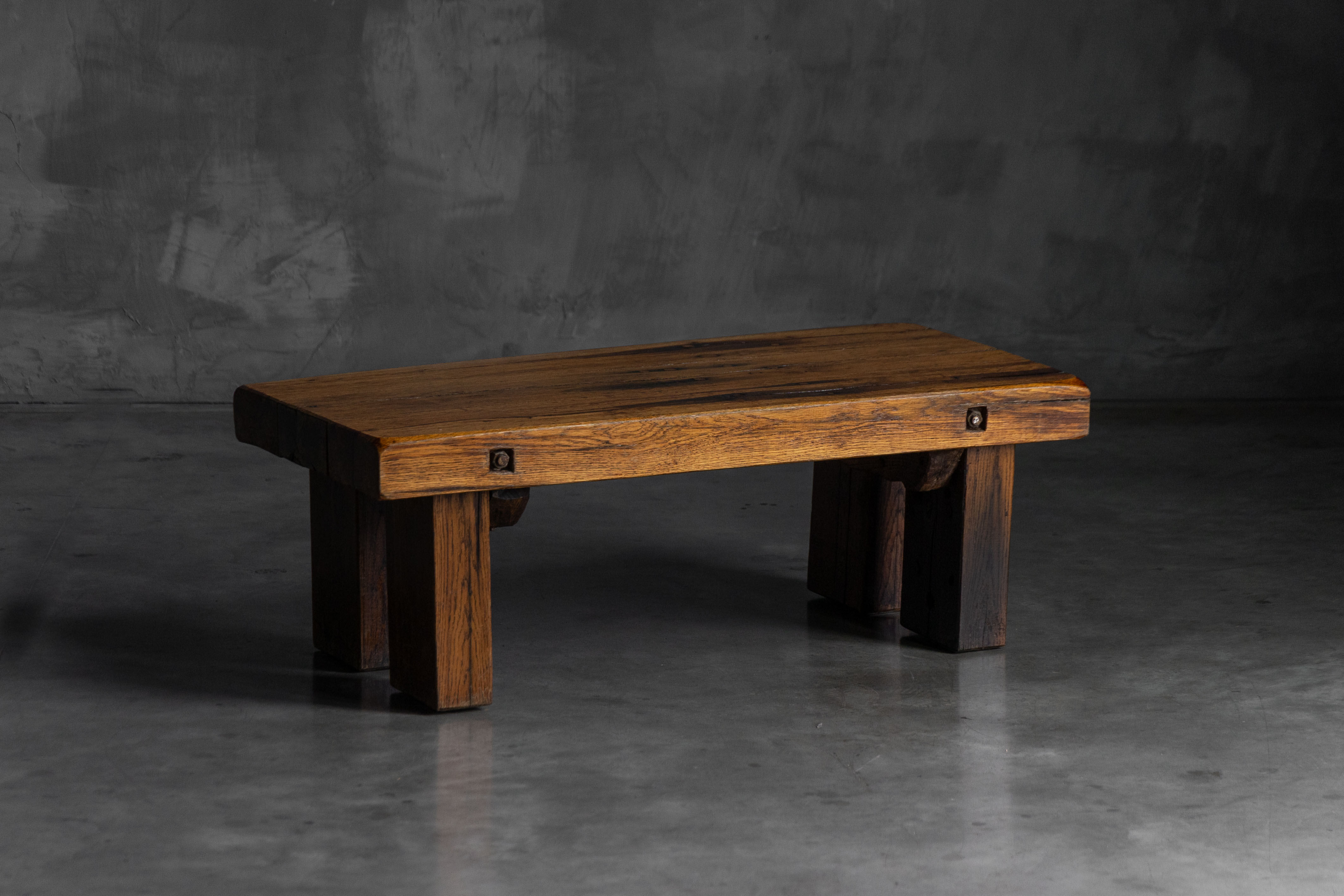 Rustic Oak Coffee Table - Mid-20th Century