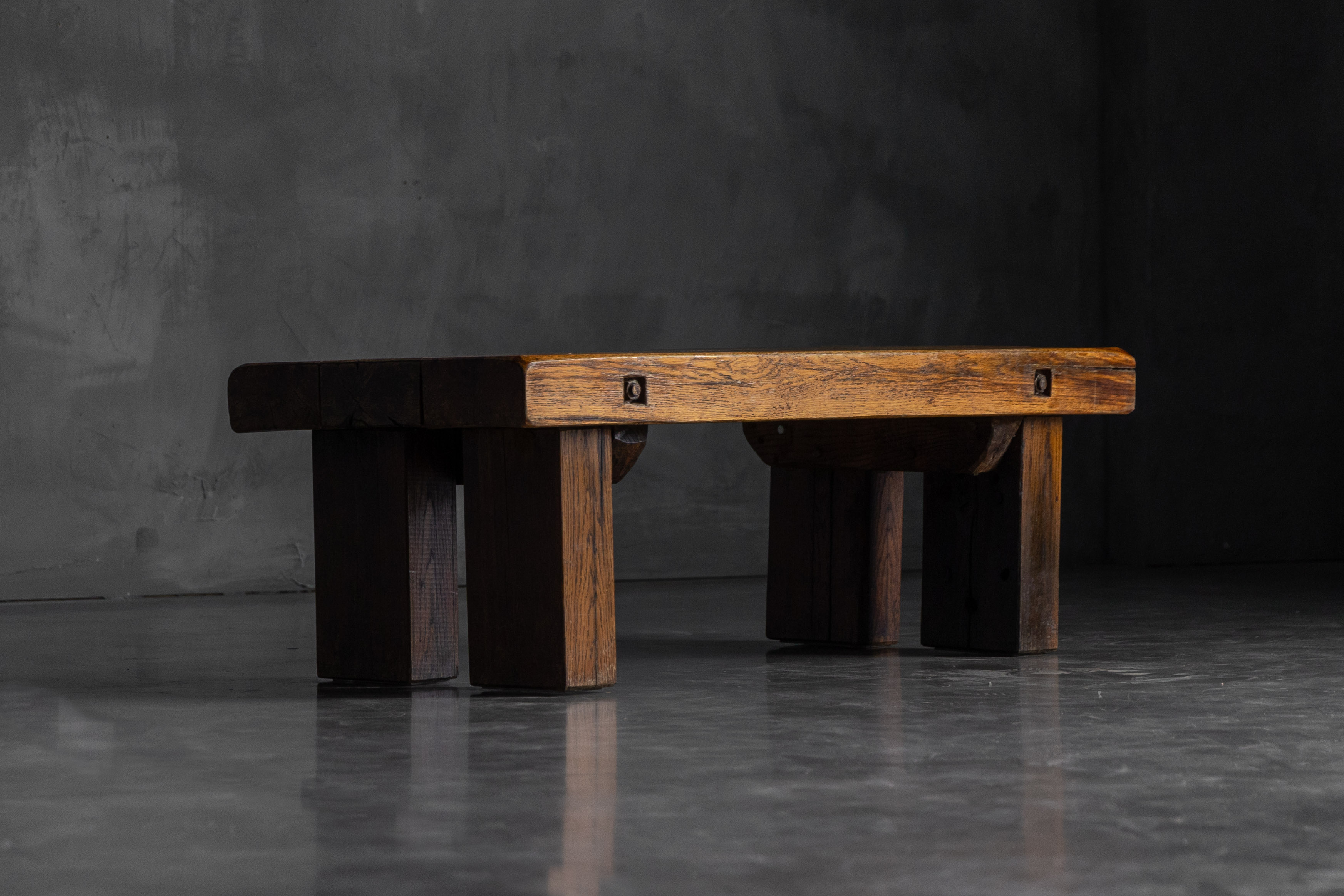 Rustic Oak Coffee Table - Mid-20th Century