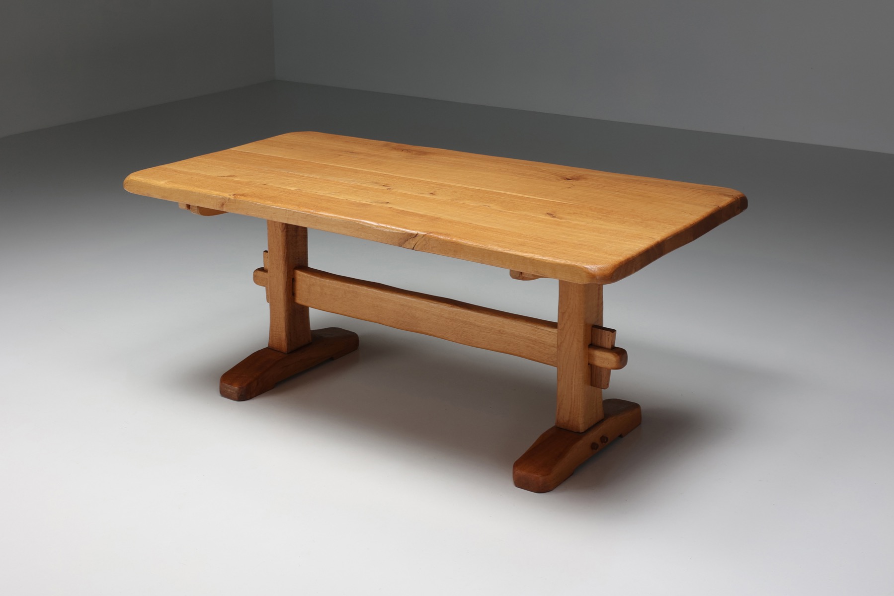 Rustic Pierre Chapo Style Dining Table - 1960's