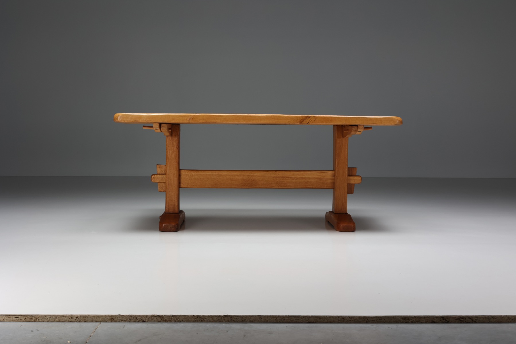 Rustic Pierre Chapo Style Dining Table - 1960's