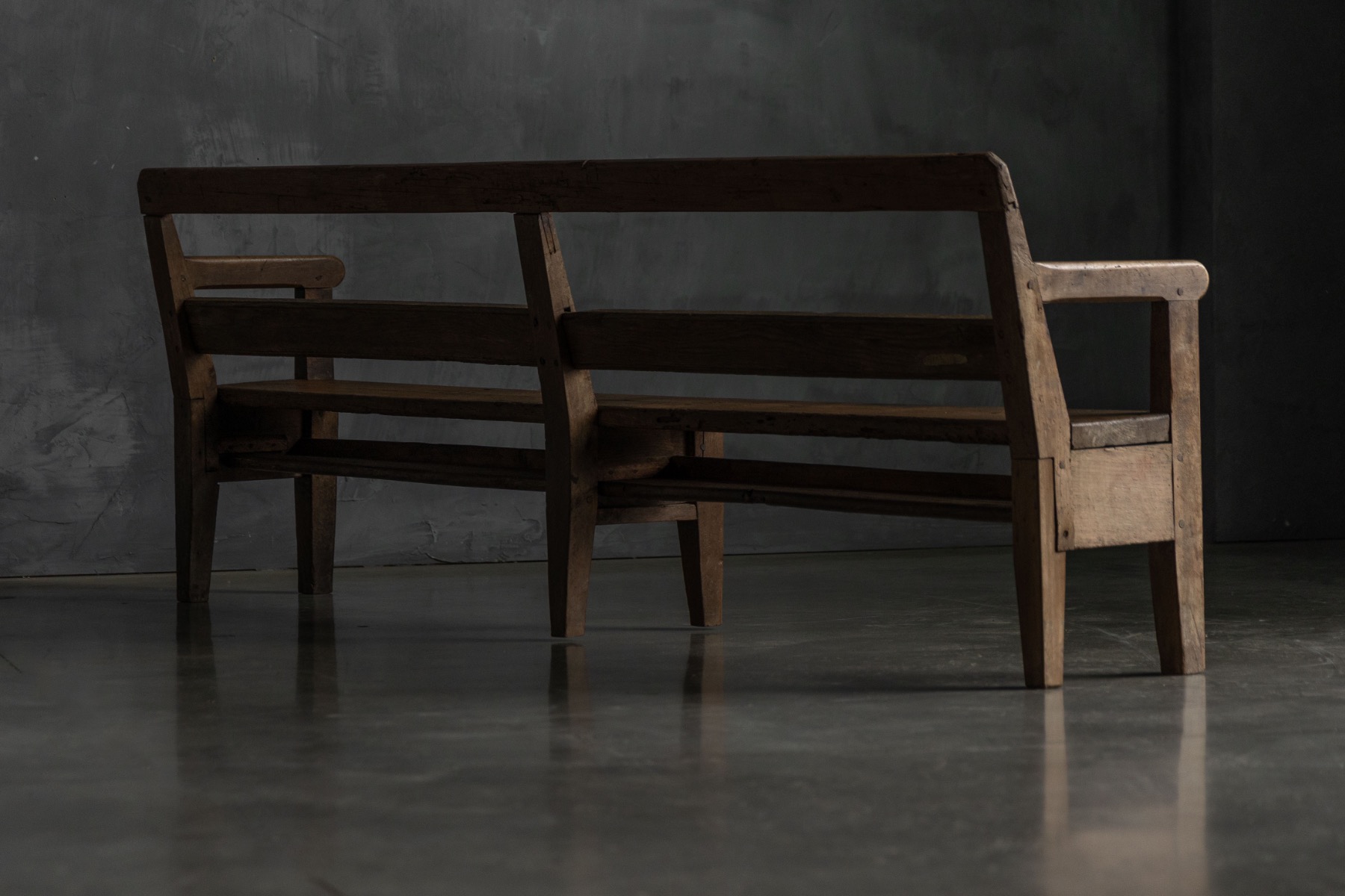  Rustic Pine Bench, France - circa 1900