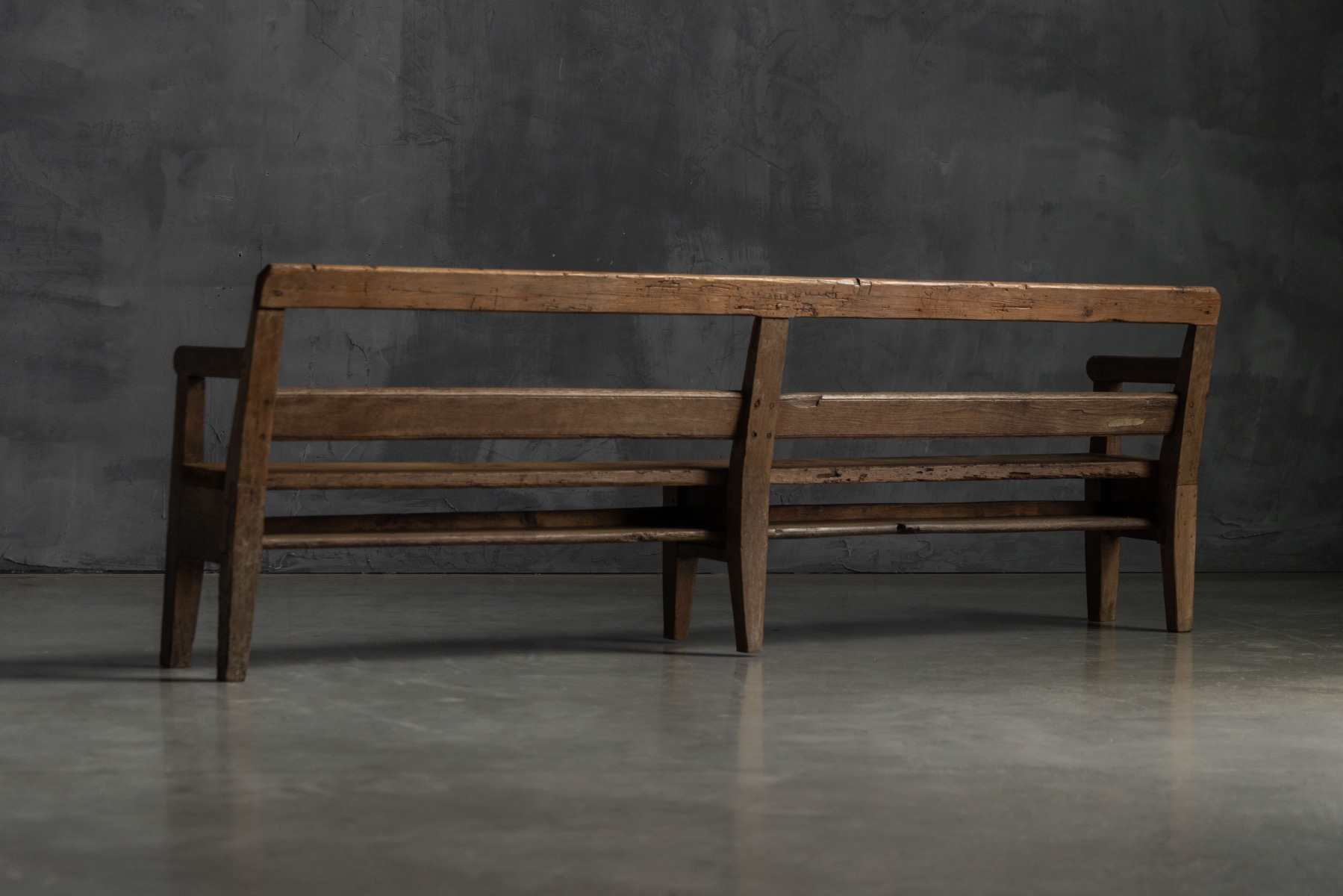  Rustic Pine Bench, France - circa 1900